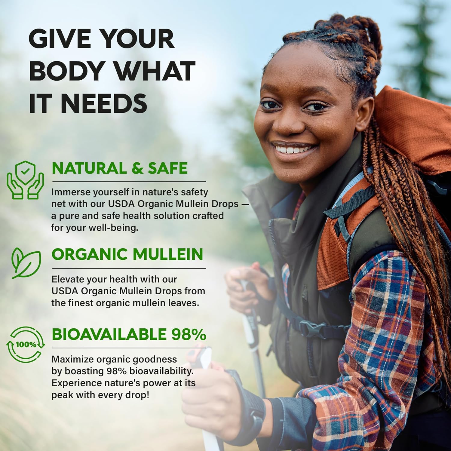 USDA – Gotas de gordolobo orgánico para pulmones – Suplemento de extracto de hoja de gordolobo – Hecho en Estados Unidos – Limpieza pulmonar y