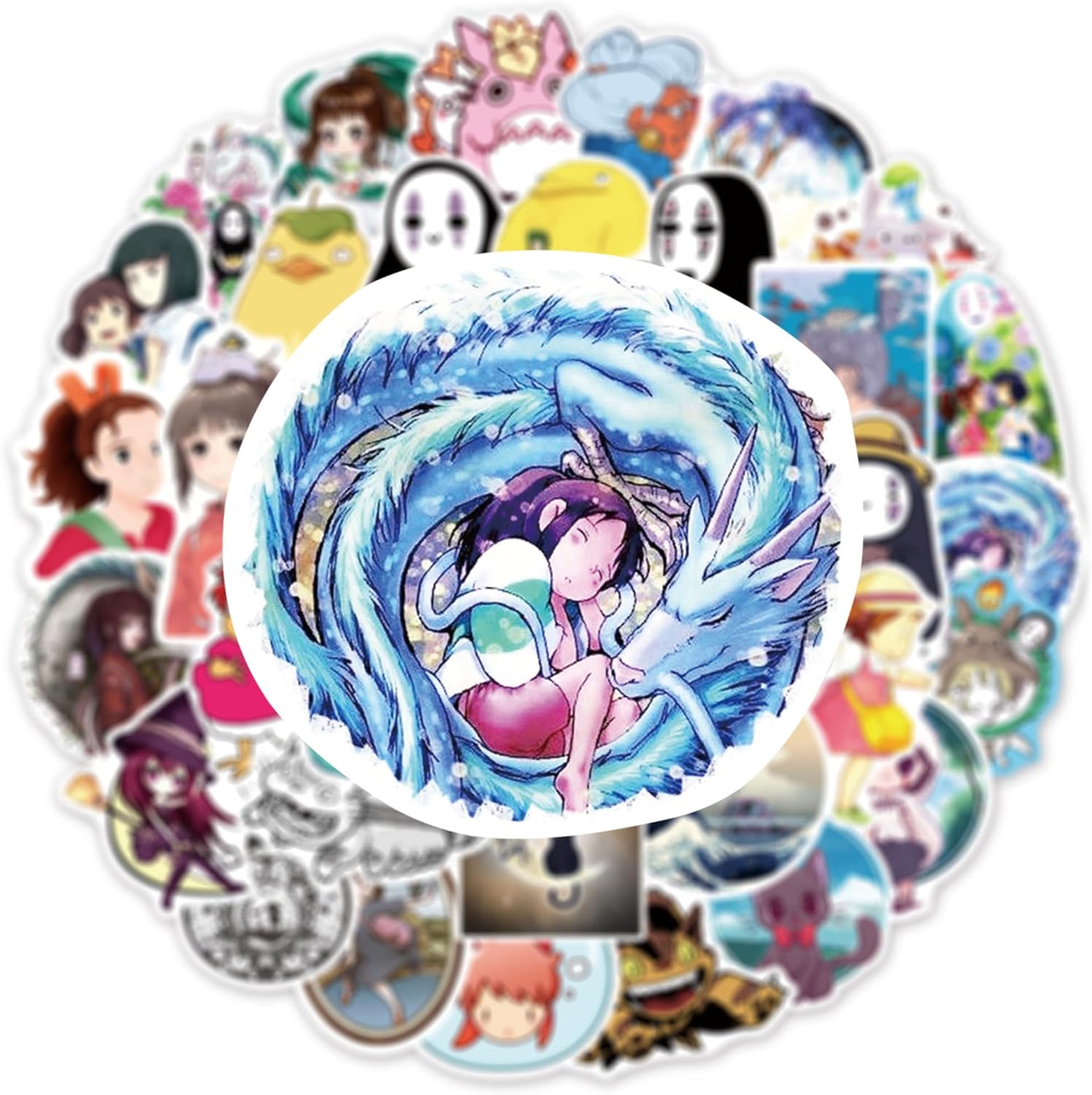 100 calcomanías de Miyazaki Hayao, calcomanías de anime de dibujos animados, calcomanías de vinilo para Hydro Flask, laptop, botella de agua,