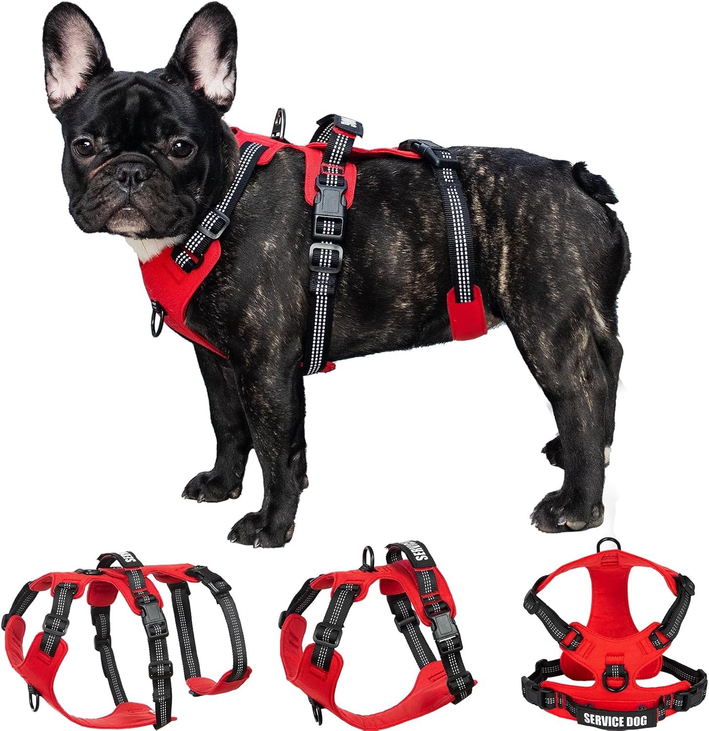 Huntboo Arnés a prueba de escapes, arnés antideslizante para perro, arnés reflectante con asa, transpirable, duradero, chaleco ajustable para perros