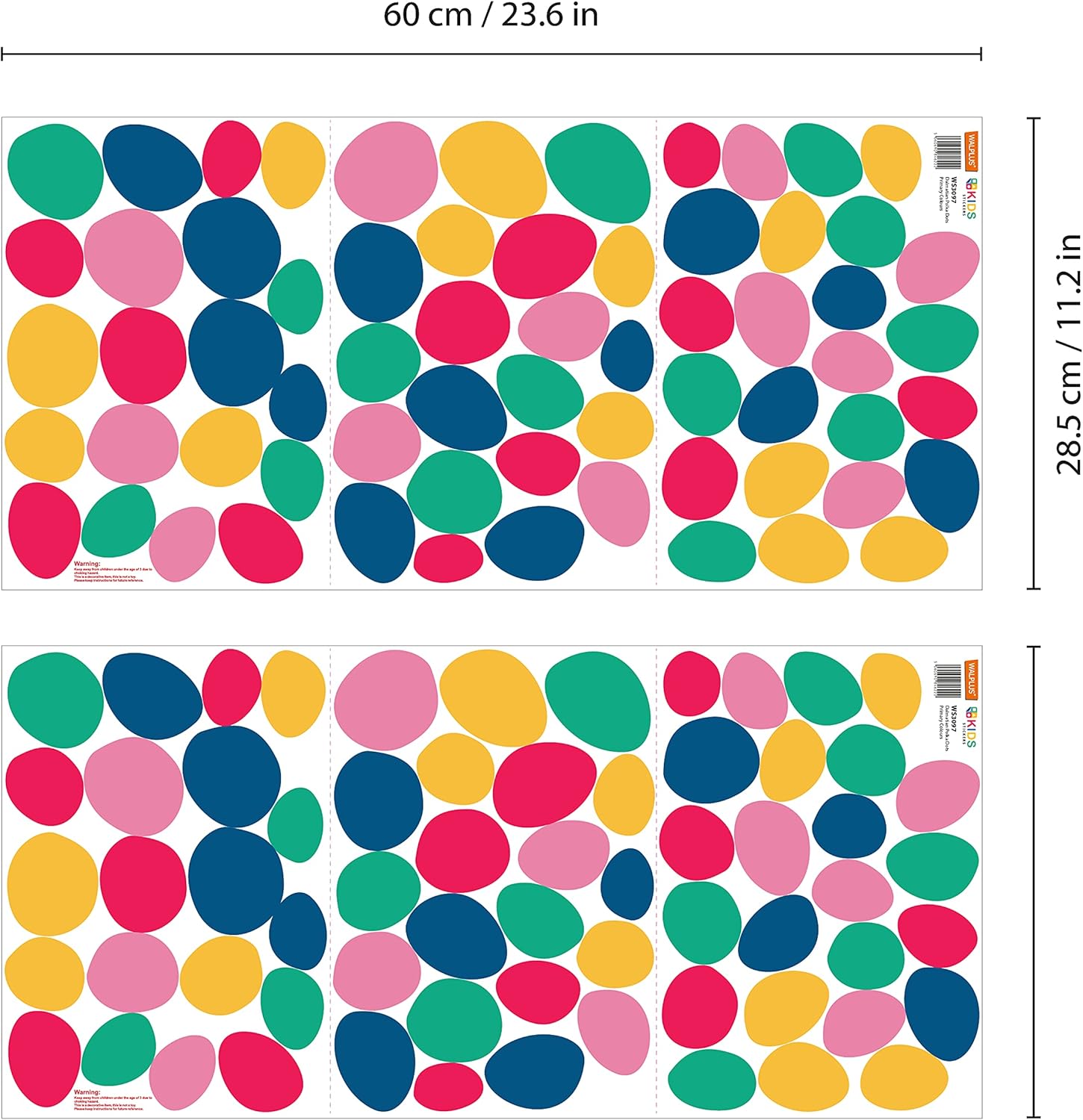 130 calcomanías de pared de lunares coloridos dálmatas para pared de niños, dormitorio, sala de estar, aula, sala de juegos, decoración de
