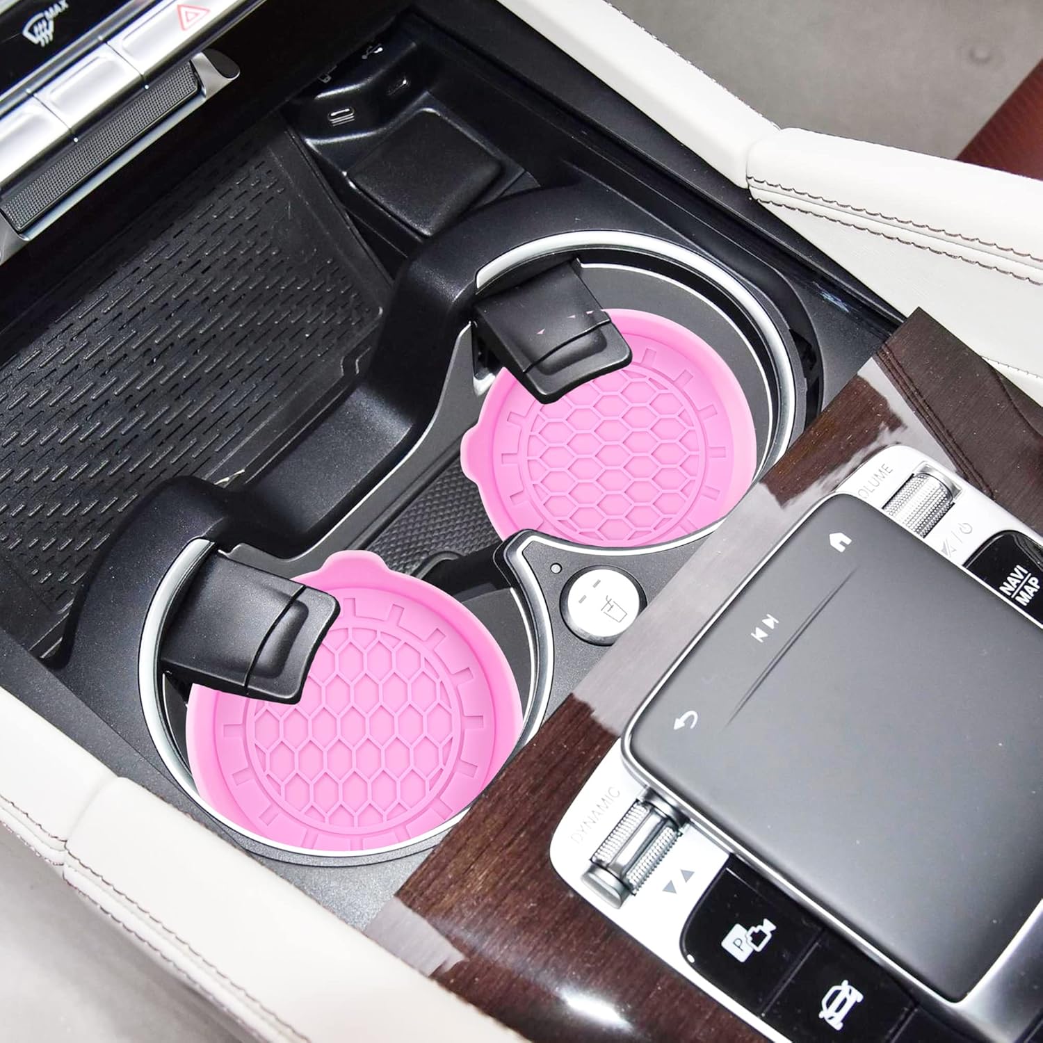 Amooca Portavasos universales para automóvil, impermeables, antideslizantes, a prueba de derrames, accesorios para el interior del automóvil,