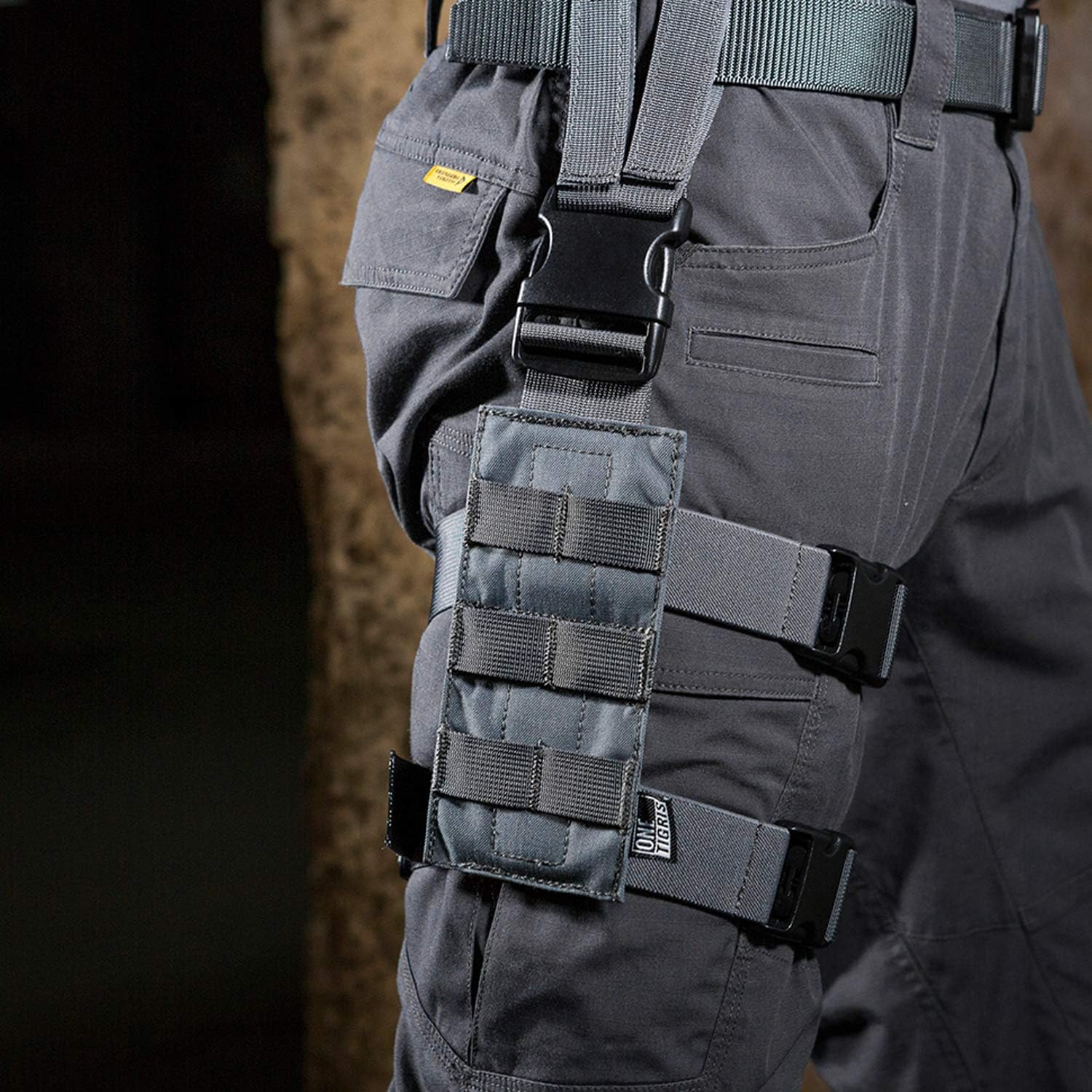 OneTigris Mini panel Molle para herramientas, plataforma táctica de pierna caída, minimalista, ajustable, para linterna