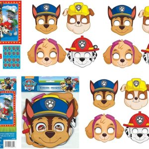 El paquete de suministros para fiesta de cumpleaños de Paw Patrol incluye juego de fiesta para 16 y 16 máscaras de papel de fiesta El paquete de suministros para fiesta de cumpleaños de Paw Patrol incluye juego de fiesta para 16 y 16 máscaras de papel de fiesta