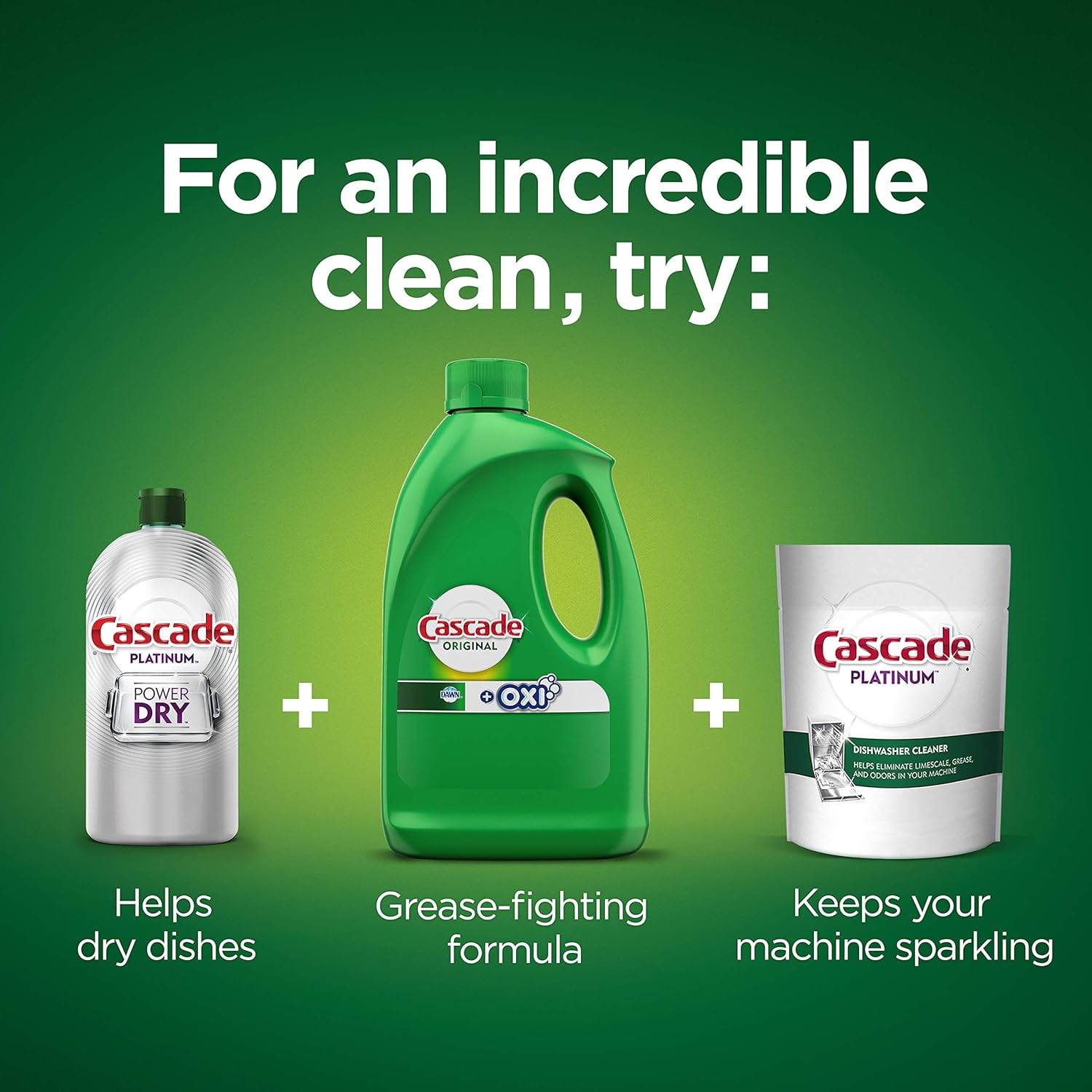 Cascade Complete +Oxi Gel Detergente para lavar platos, aroma fresco, 60 onzas líquidas