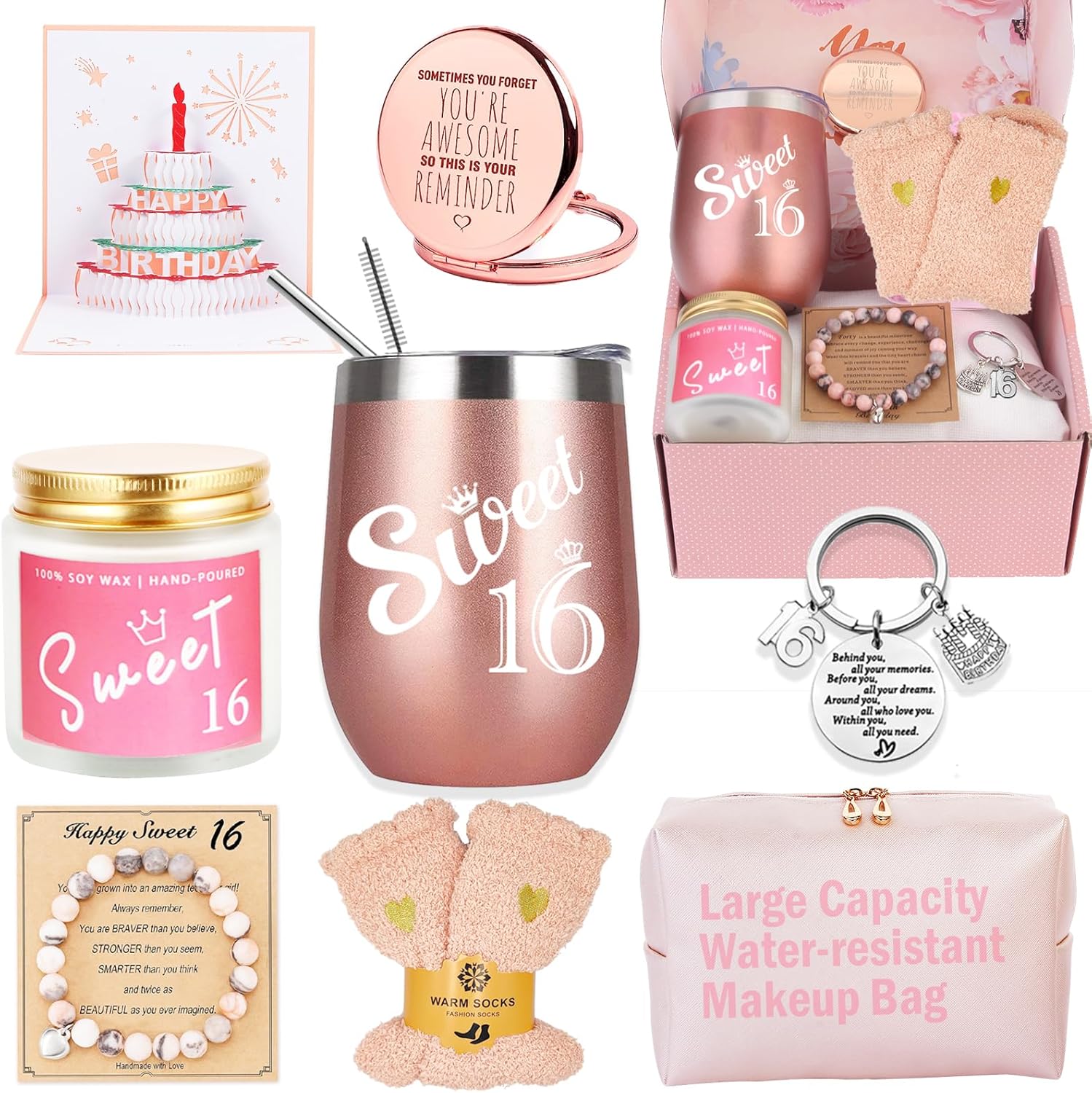 Regalos de cumpleaños de 16 años para niñas, regalos para niñas de 16 años, regalos de feliz cumpleaños 16 para niñas, mejores amigas, hija,