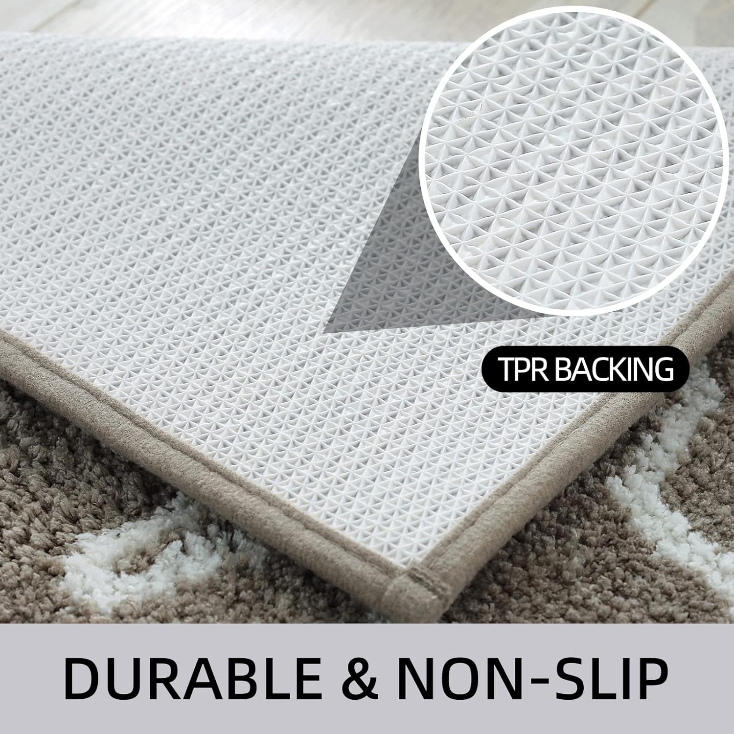 ZOESIOER Alfombra de baño gris, ultra suave y absorbente de agua, lavable a máquina, de secado rápido, para bañera y ducha, 16 x 24 pulgadas, diseño