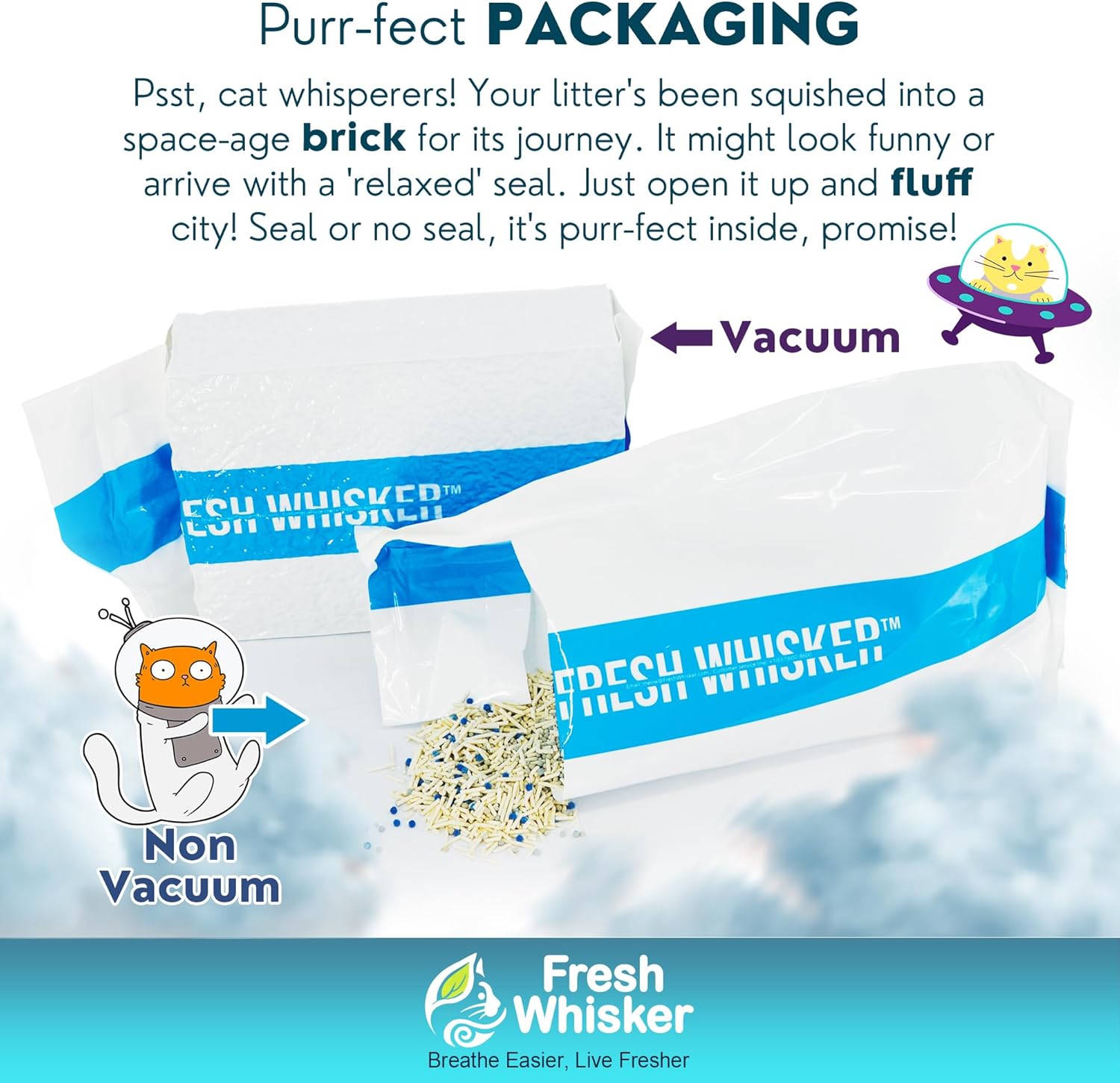 FreshWhisker – Arena de tofu para gatos, sin olor y desechable, productos de arena para gatos (bolsa de 6 libras)
