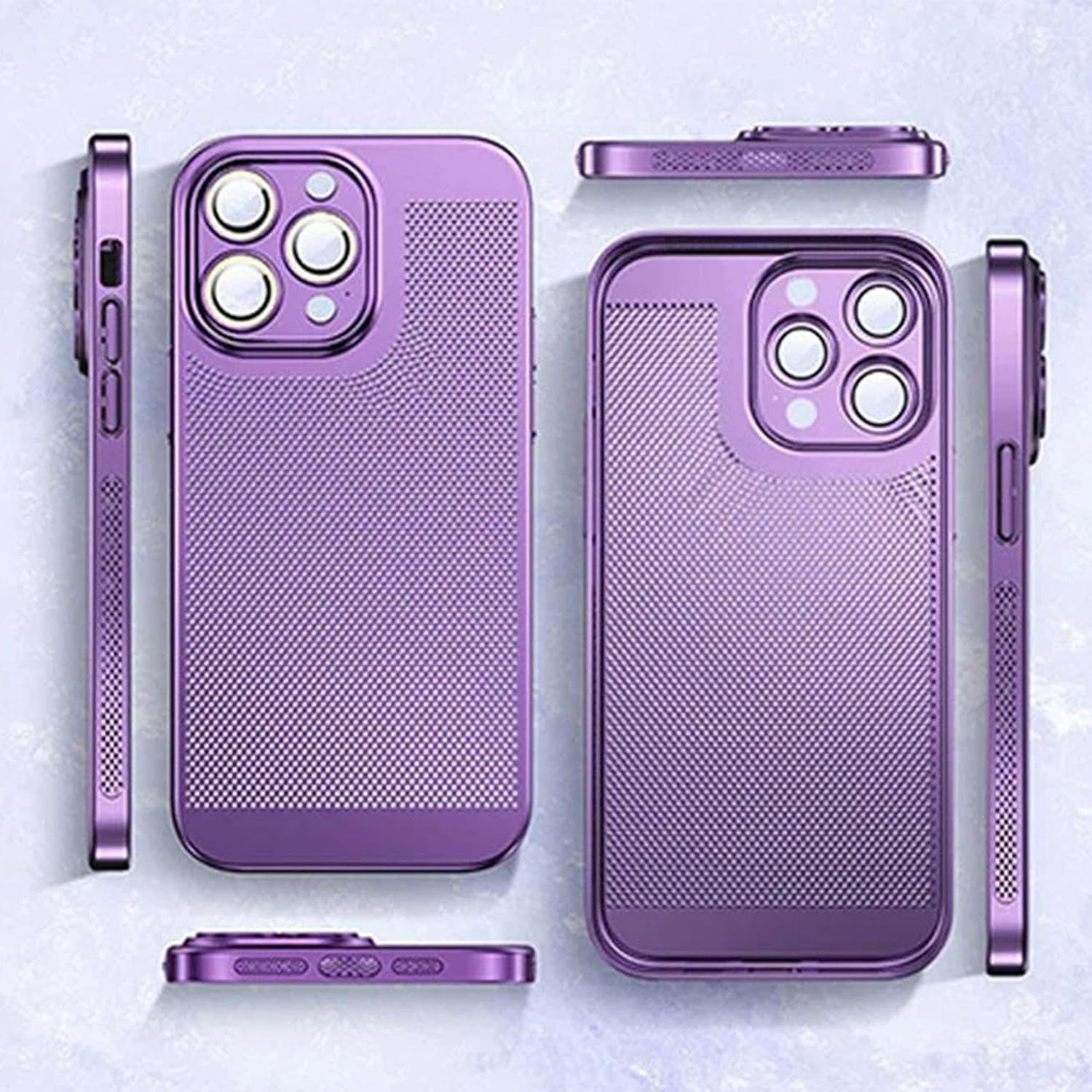 Funda para teléfono con disipación de calor galvanoplastia, nueva carcasa protectora de agujeros finos para iPhone 14 13 12 11 Pro Max (para