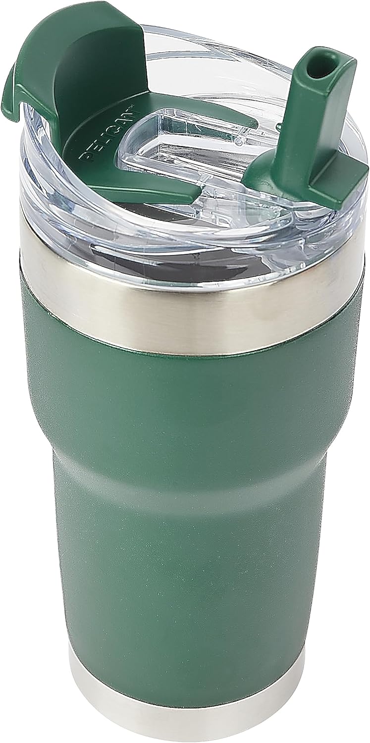 Pelican Hydration Pelican Traveler – Vaso aislado al vacío de 22 onzas, de acero inoxidable, doble pared, con tapa doble, taza de café aislada con