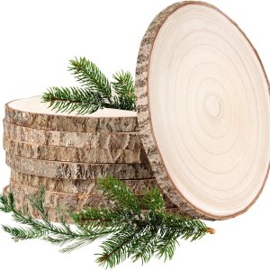 Rebanadas de madera sin terminar, 8 piezas redondas de madera de 8 a 9 pulgadas, rebanadas de madera para centros de mesa, mesas, rebanadas de Rebanadas de madera sin terminar, 8 piezas redondas de madera de 8 a 9 pulgadas, rebanadas de madera para centros de mesa, mesas, rebanadas de