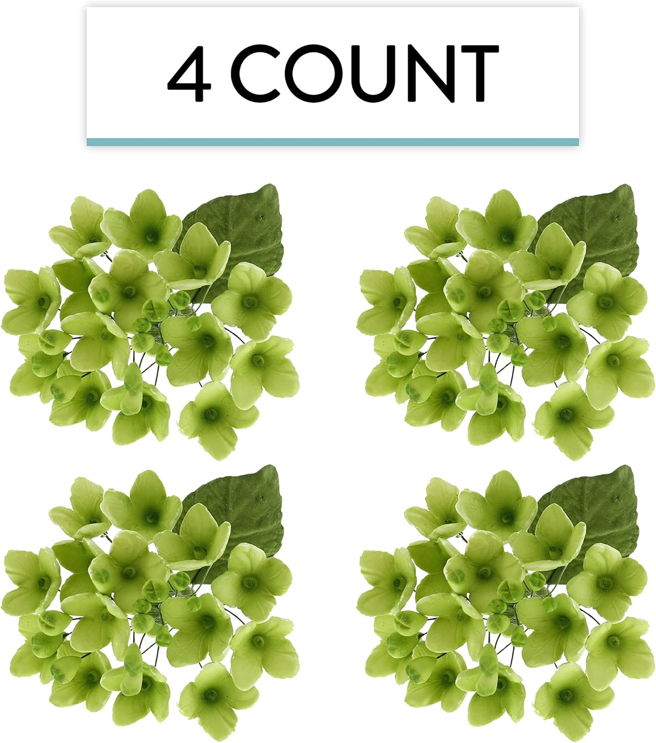Global Sugar Art Hydrangea Blossoms Sugar Cake Flowers Spray Green, 4 unidades por el chef Alan Tetreault