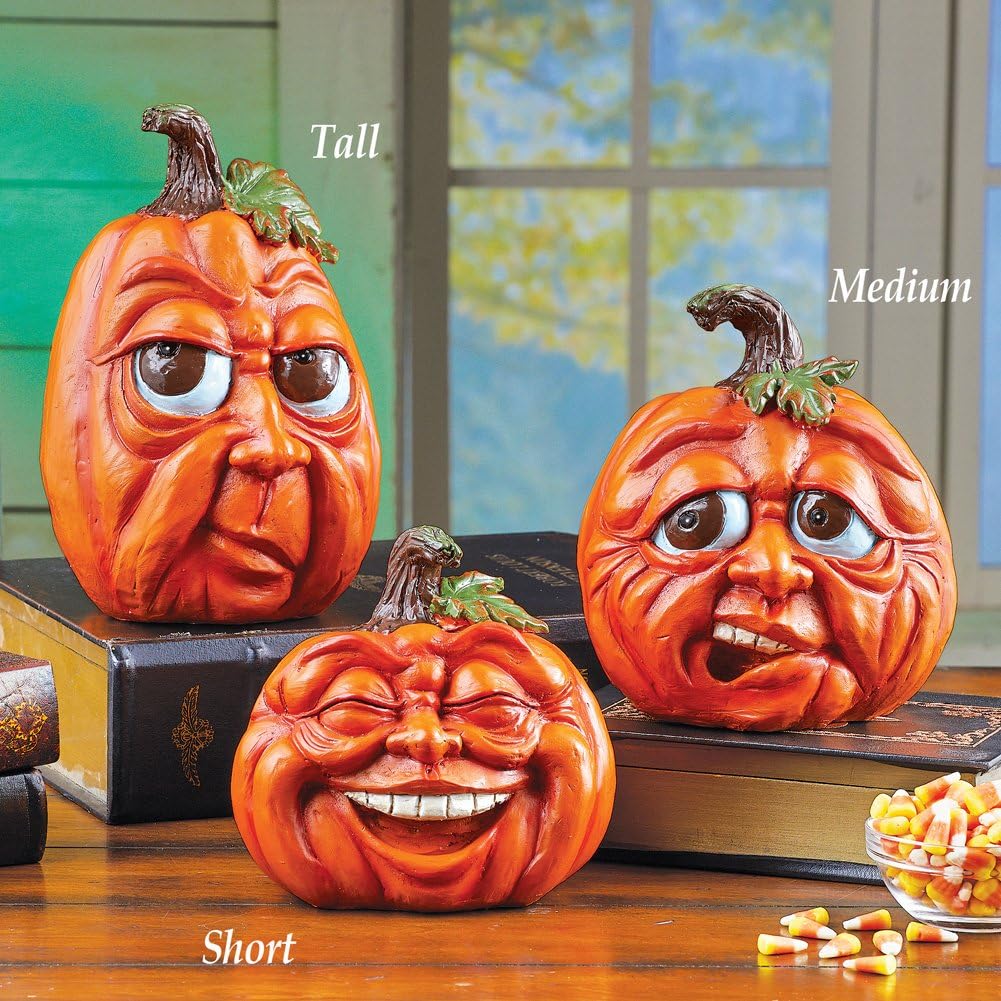 Collections Etc Expressive Pumpkins – Decoración de mesa de otoño, tamaño mediano