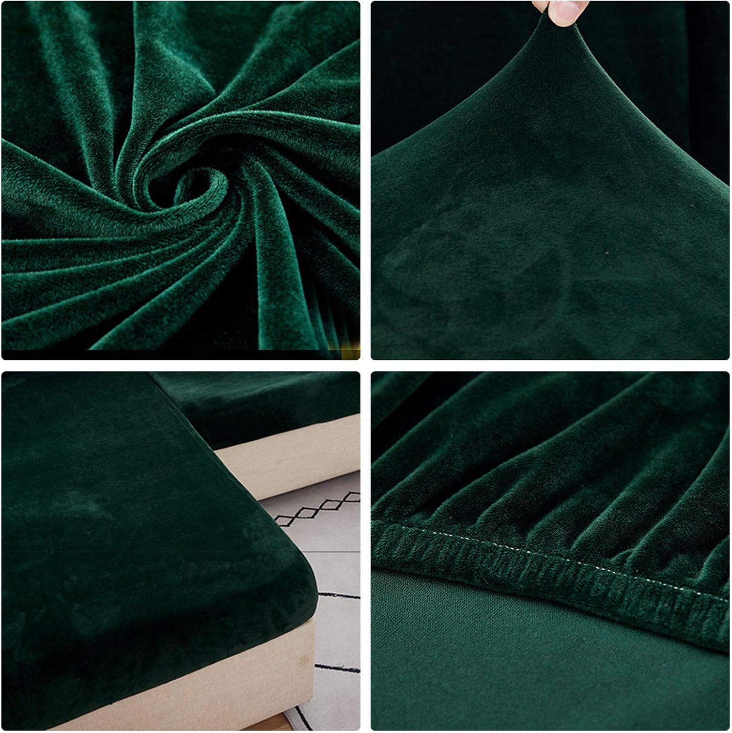 CAMZ NZTQDR – Funda de cojín elástica de terciopelo para sofá individual en forma de L, funda para sofá Chaise Longue para sofá de 1, 2, 3 cojines,