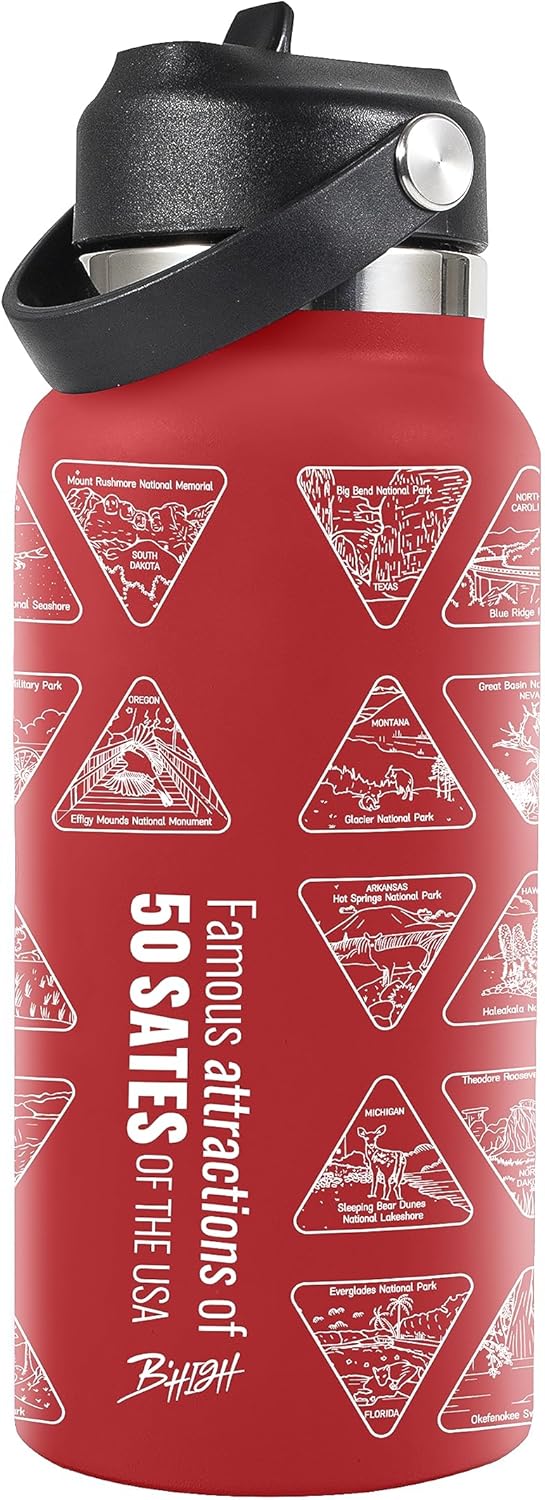 Vaso aislado al vacío de acero inoxidable con tapa y popote para agua, té helado o café, licuado de frutas y más, nueva versión (rojo)