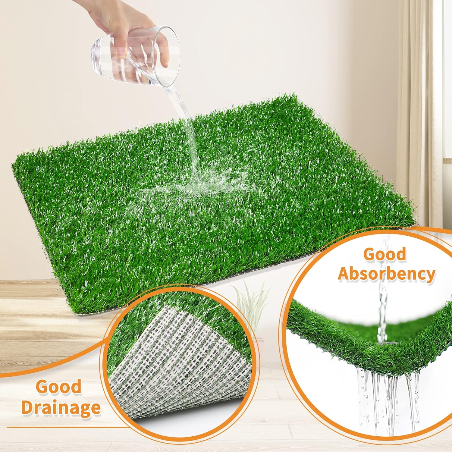 LOOBANI Almohadillas para orinar de pasto para perros, almohadillas de césped artificial para entrenamiento de perros para bandeja de orinal, Tuf de