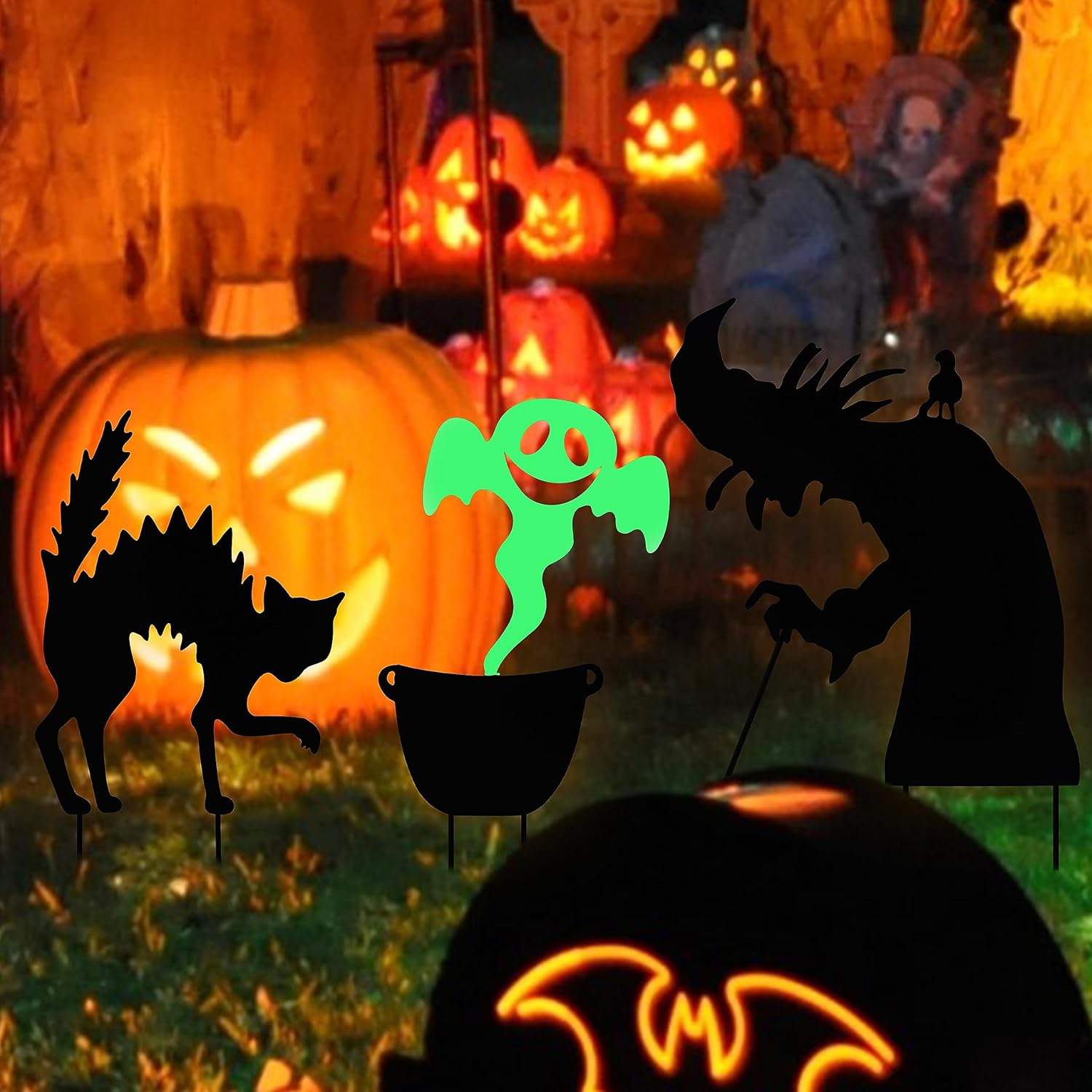 Peyton Decoraciones de Halloween para exteriores, para patio al aire libre, césped, jardín, decoración de Halloween