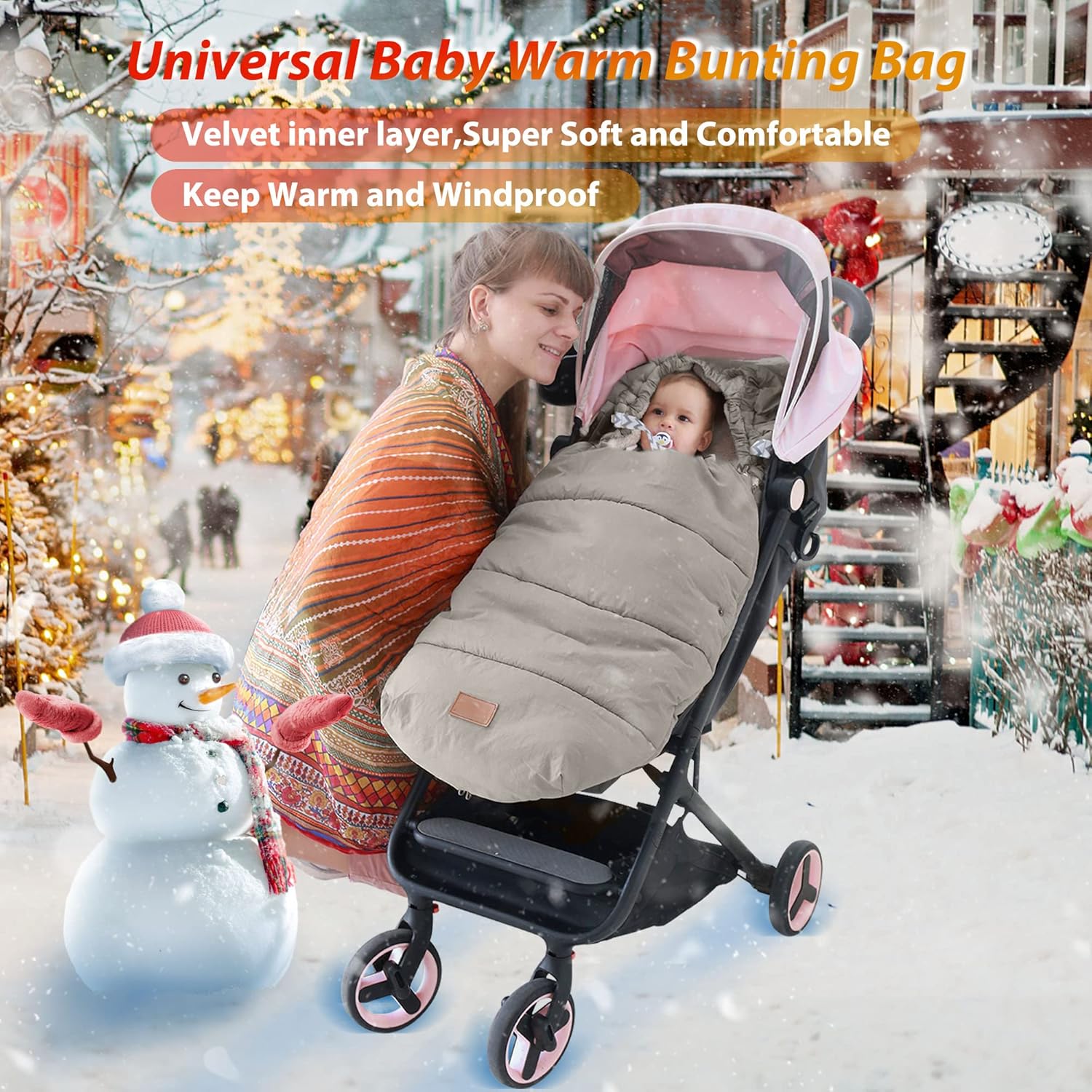 LAT – Saco de dormir para bebé, universal, impermeable, para clima frío, saco de dormir para bebés, saco de dormir para recién nacido, grueso y