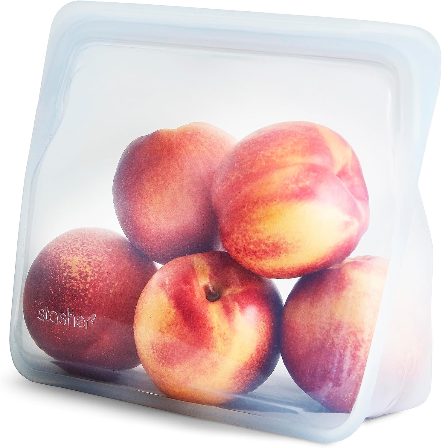 Stasher Bolsa de almacenamiento de silicona reutilizable, contenedor de almacenamiento de alimentos, apto para microondas y lavavajillas, sin fugas,