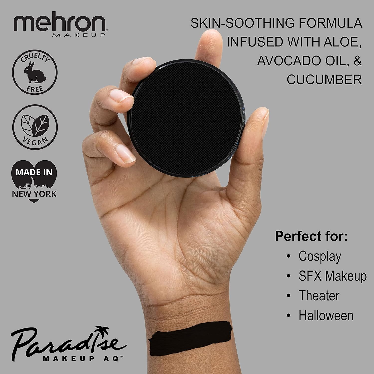 Pintura corporal y facial. Paradise AQ con maquillaje de 1.4 oz., Negro