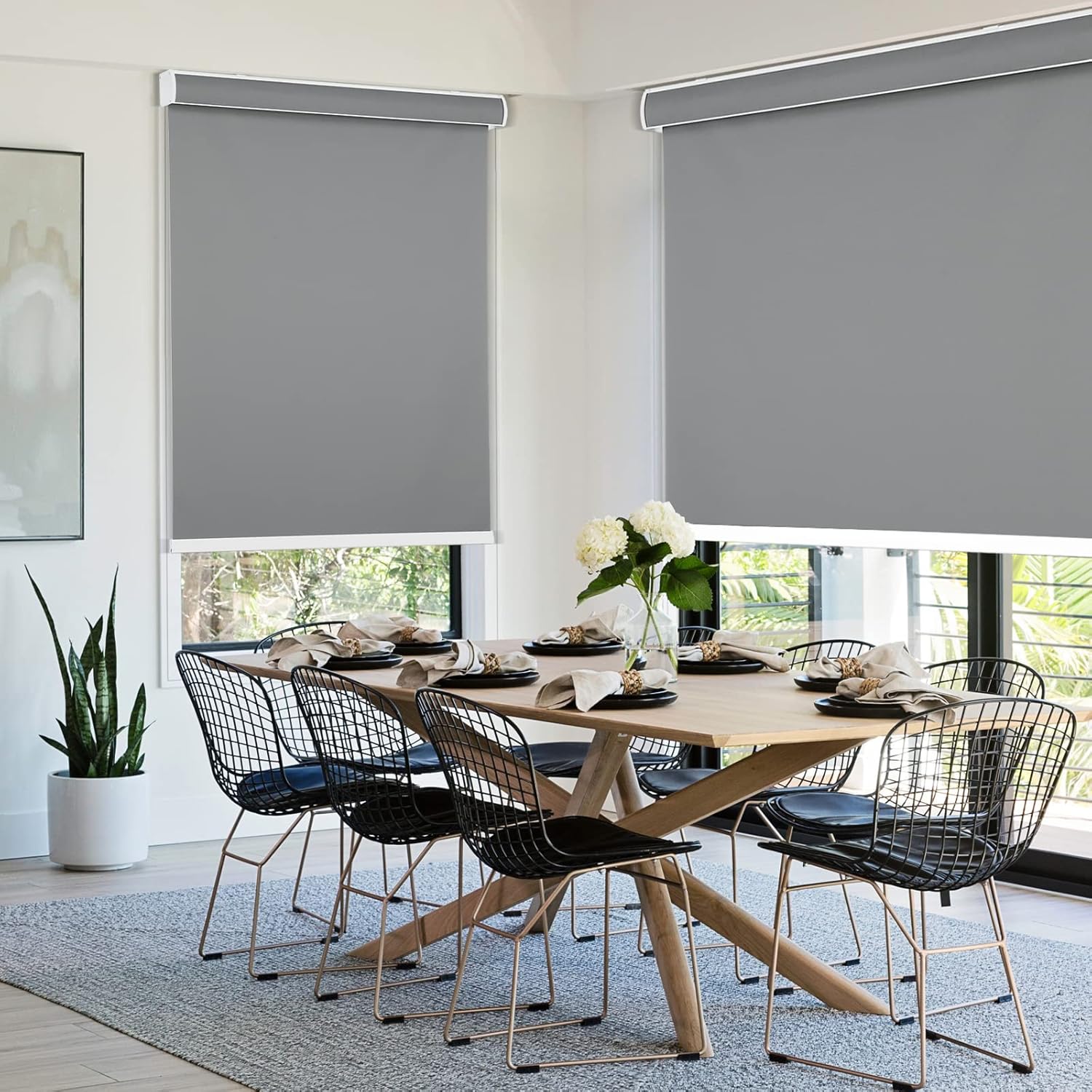 MYshade Persianas enrollables opacas para ventanas, persianas enrollables sin cordón, fáciles de instalar y protección de privacidad, persianas