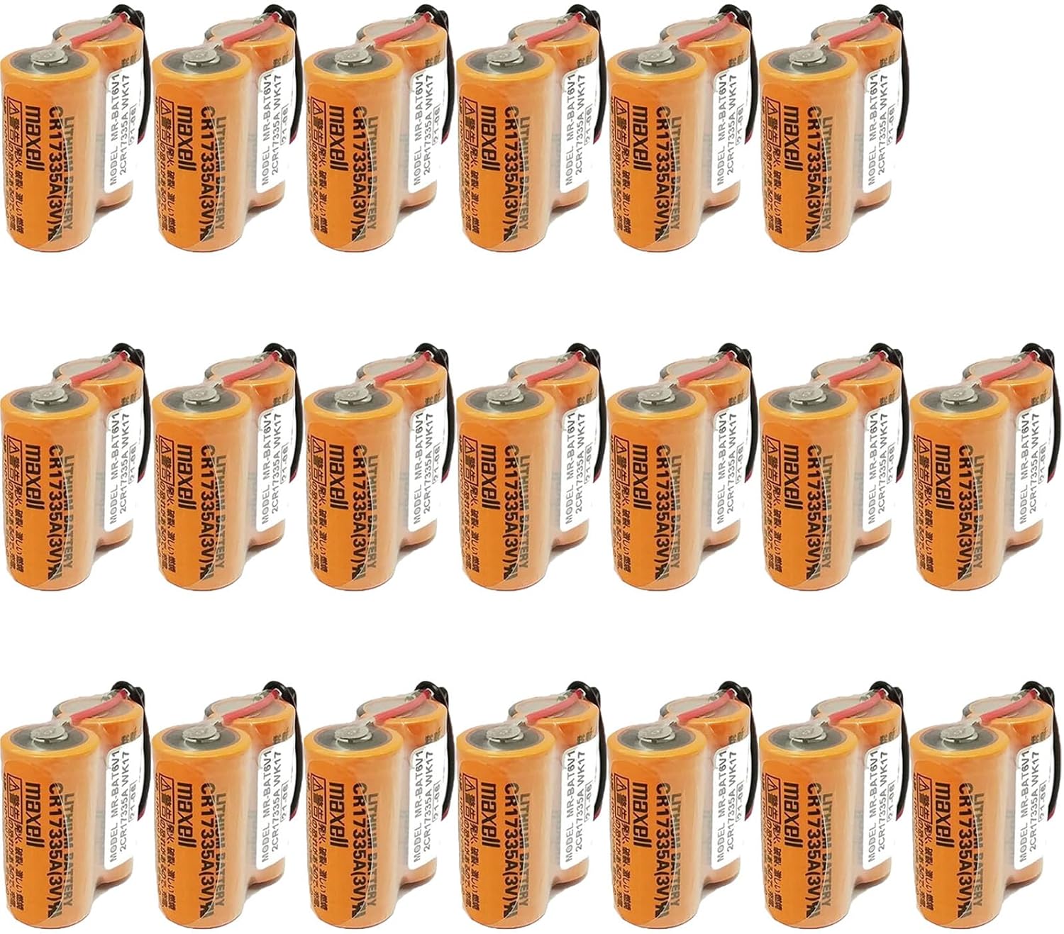 WELLVEUSPaquete de 20 MR-BAT6V1 2CR17335A WK17 6V 1650mAh para Mitsubishi M80 Driver MR-J4 servo System