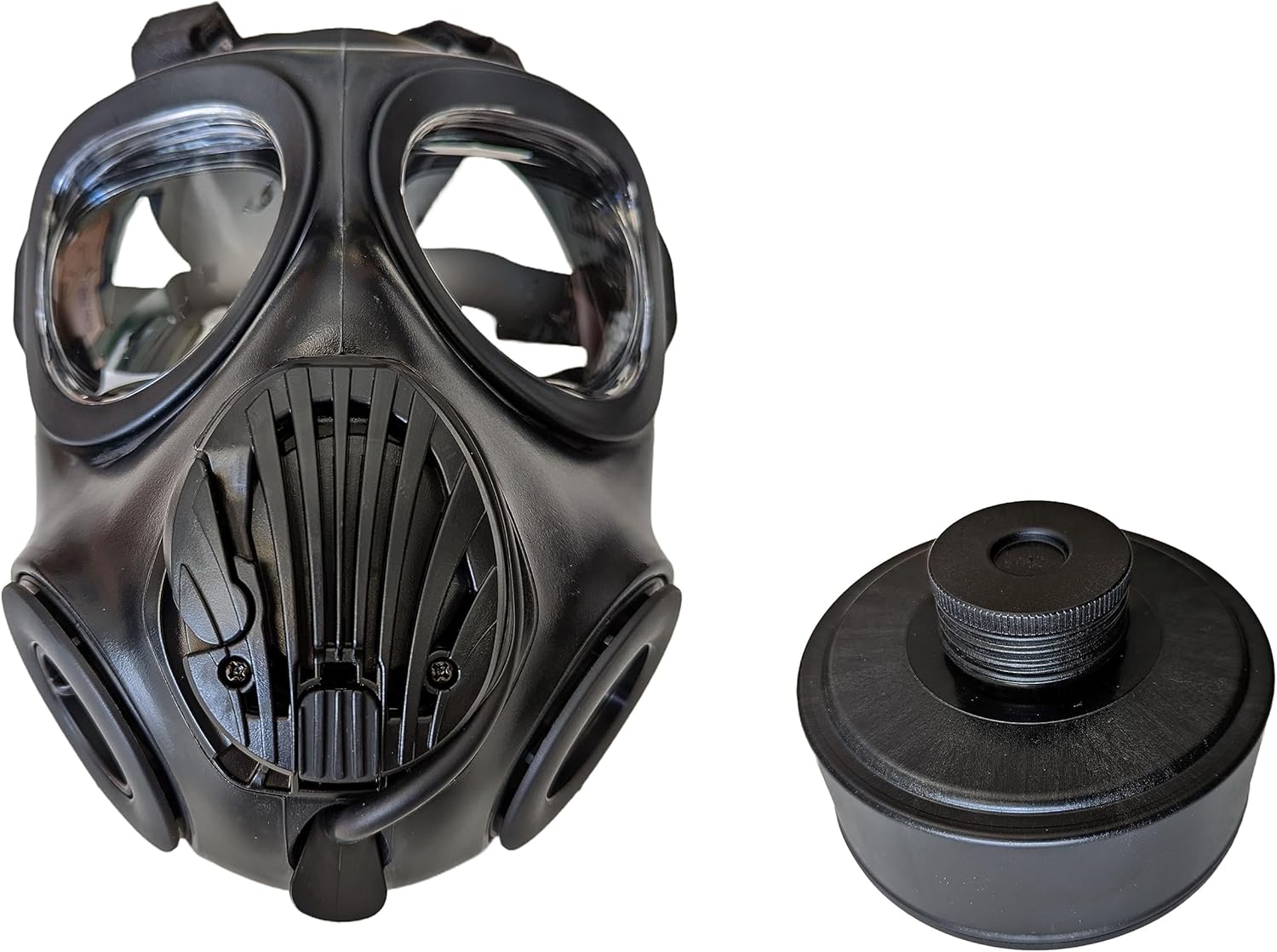 Máscara química de gas reutilizable de 1.575 in con filtro de cara completa CBRN de Corea del Sur con sistema de hidratación