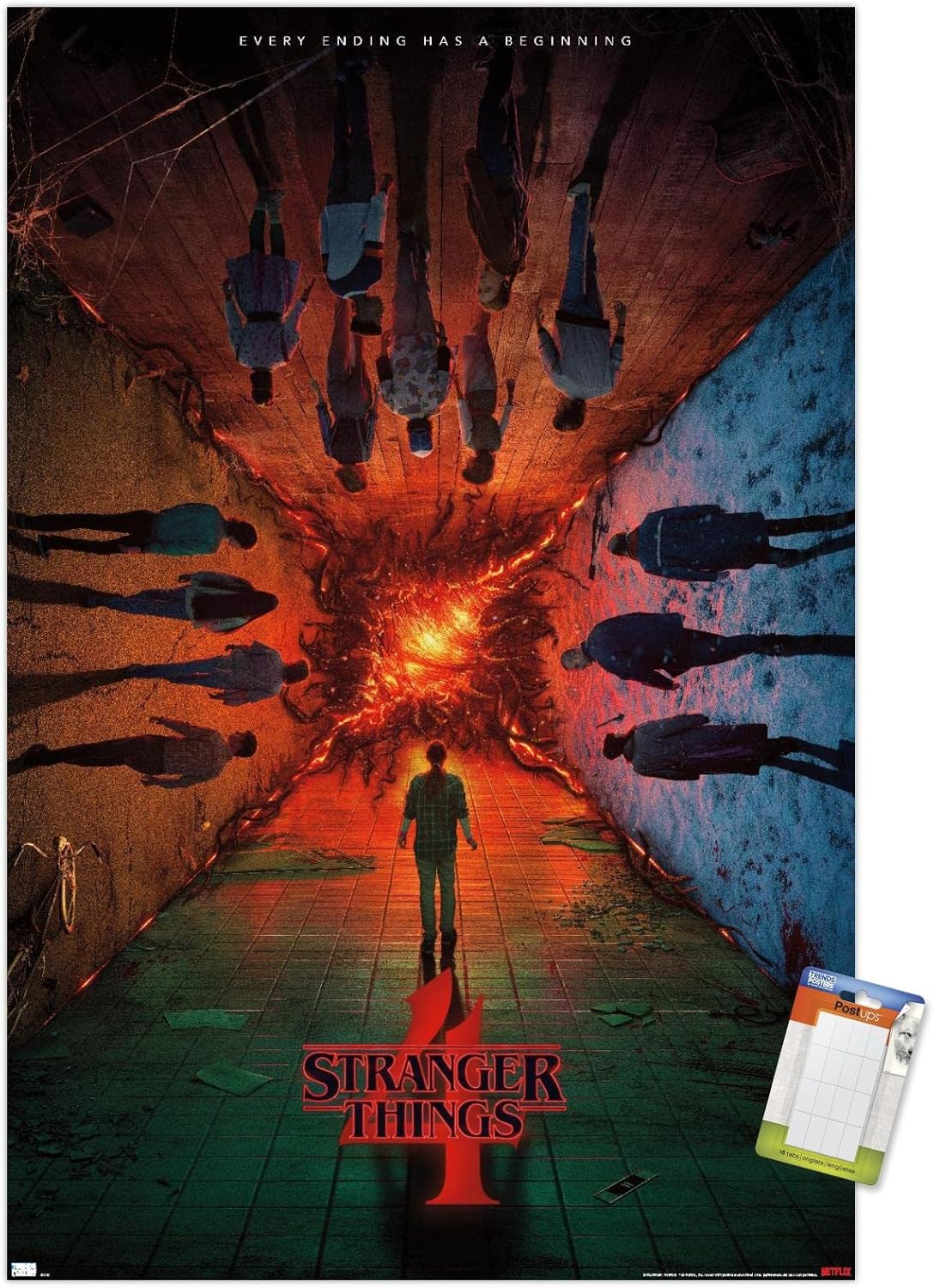 Stranger Things de Trends International de Netflix Temporada 4 – Póster de presentación con el grupo, para pared, de una hoja, 22.375 x 34 pulgadas,
