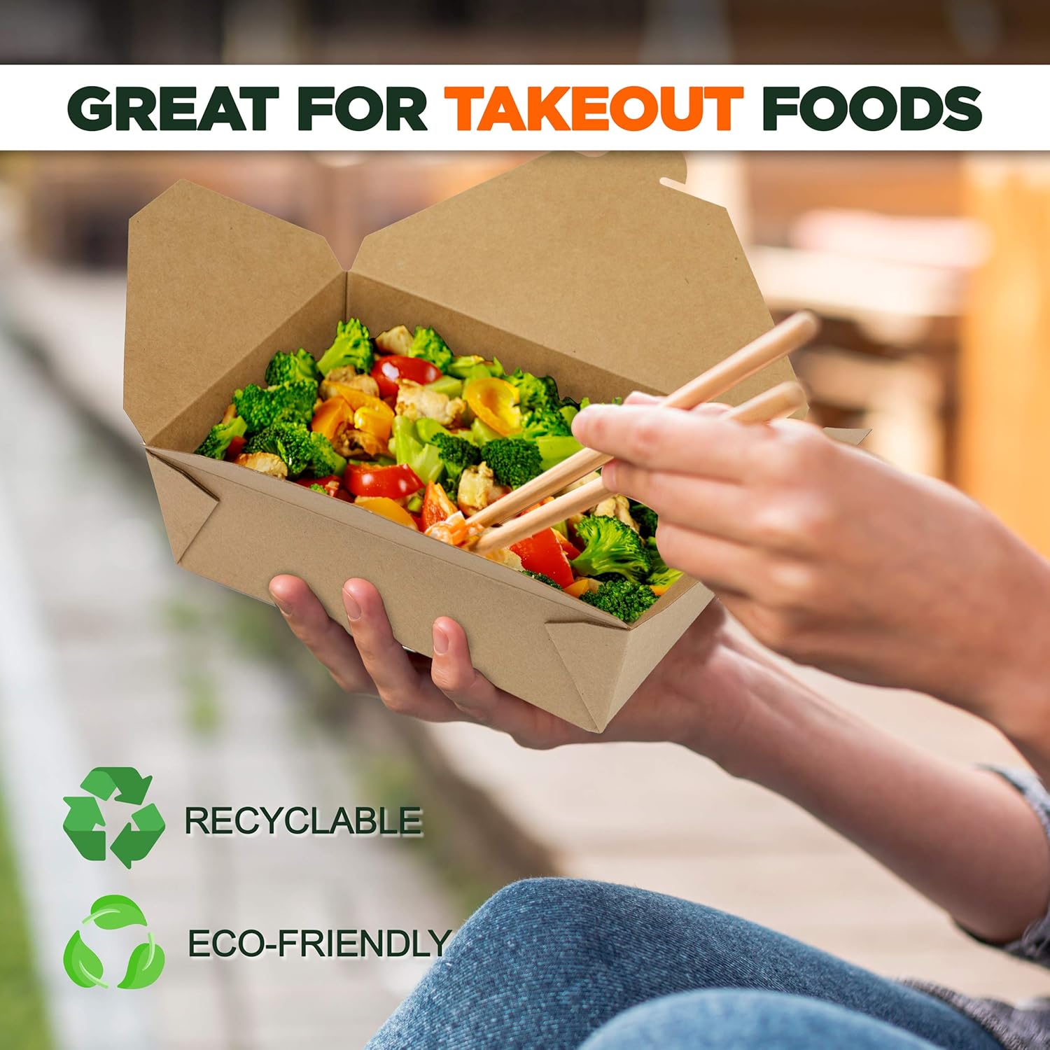 Fit Meal Prep Paquete de 36 recipientes desechables de 76 onzas para llevar para microondas, cajas de papel kraft para llevar, contenedores de