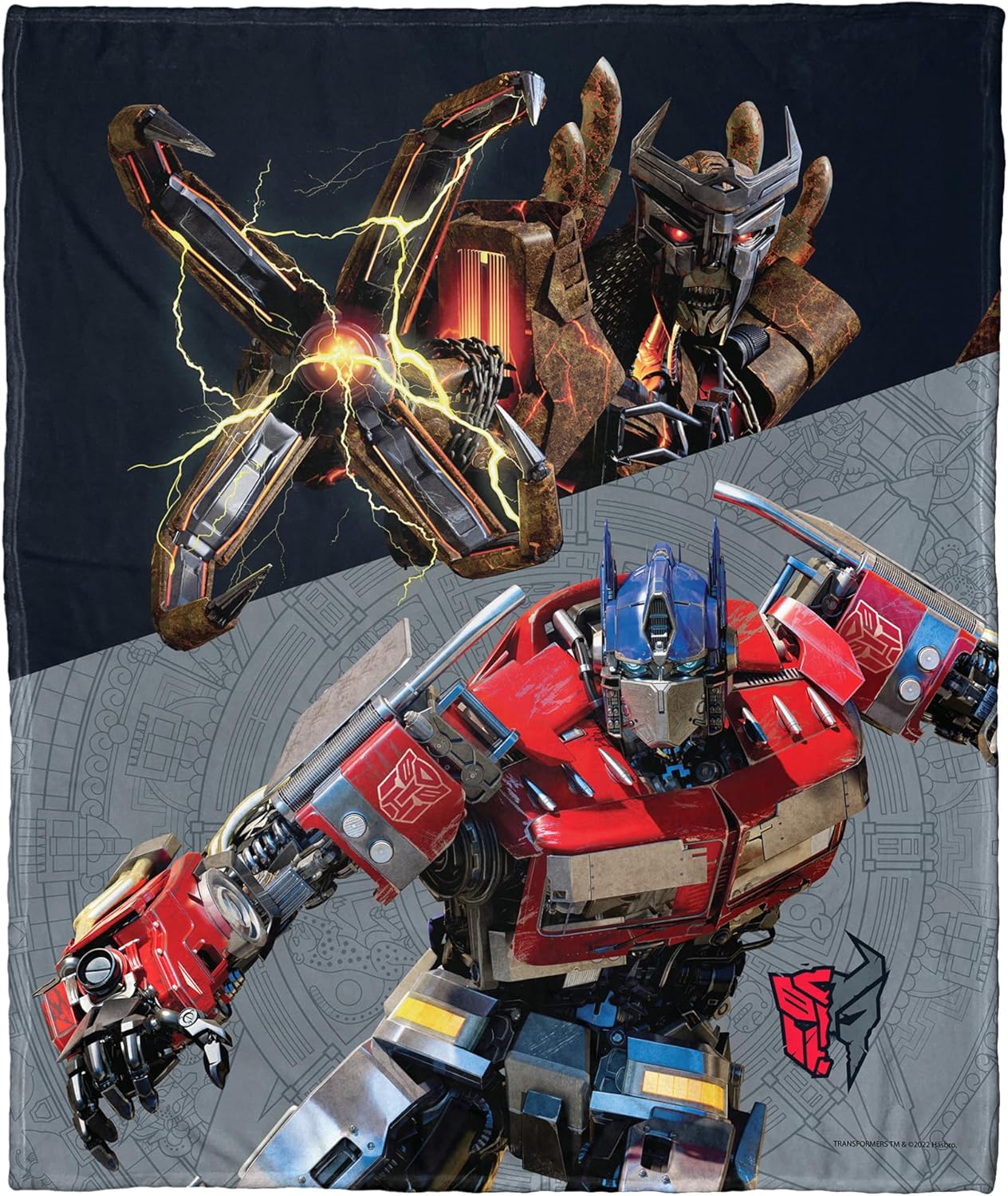 Northwest Transformers – Manta de seda táctil, 50 x 60 pulgadas, Scourge Versus Optimus Prime