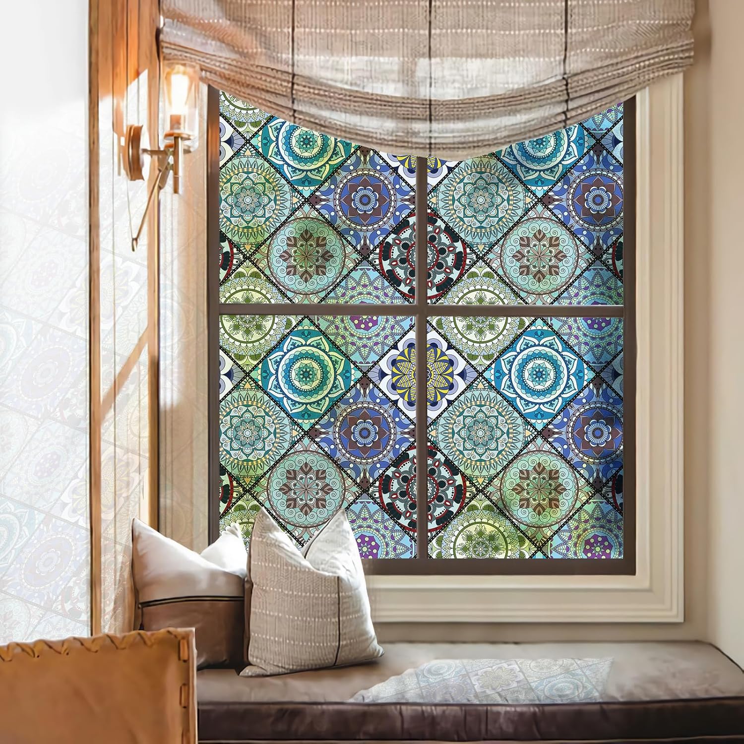 DKTIE Película de privacidad para ventana con herramientas de instalación, vidrio esmerilado, adhesivos estáticos, no adhesivos, película Art Deco,