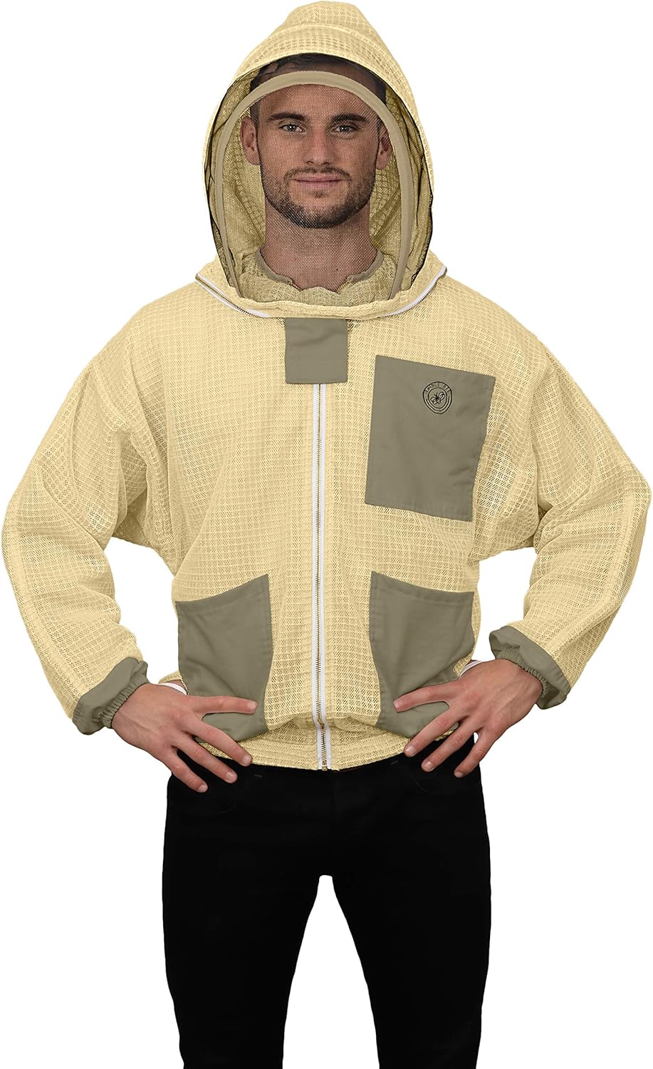 Humble Bee 321 Aero – Chaqueta de apicultura con velo de esgrima, XL, color verde oliva