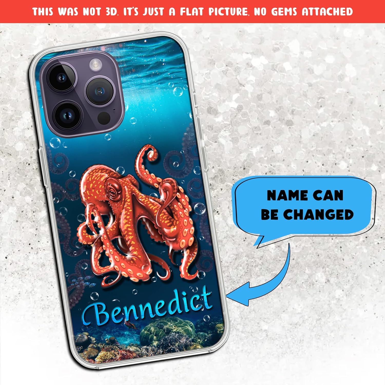 Funda de teléfono personalizada con temática de Octopus Octopus Ocean, compatible con iPhone 15, 14, 13, 12, 11, X, Xs, Xr, 8, 7, 6s, Mini Pro Max
