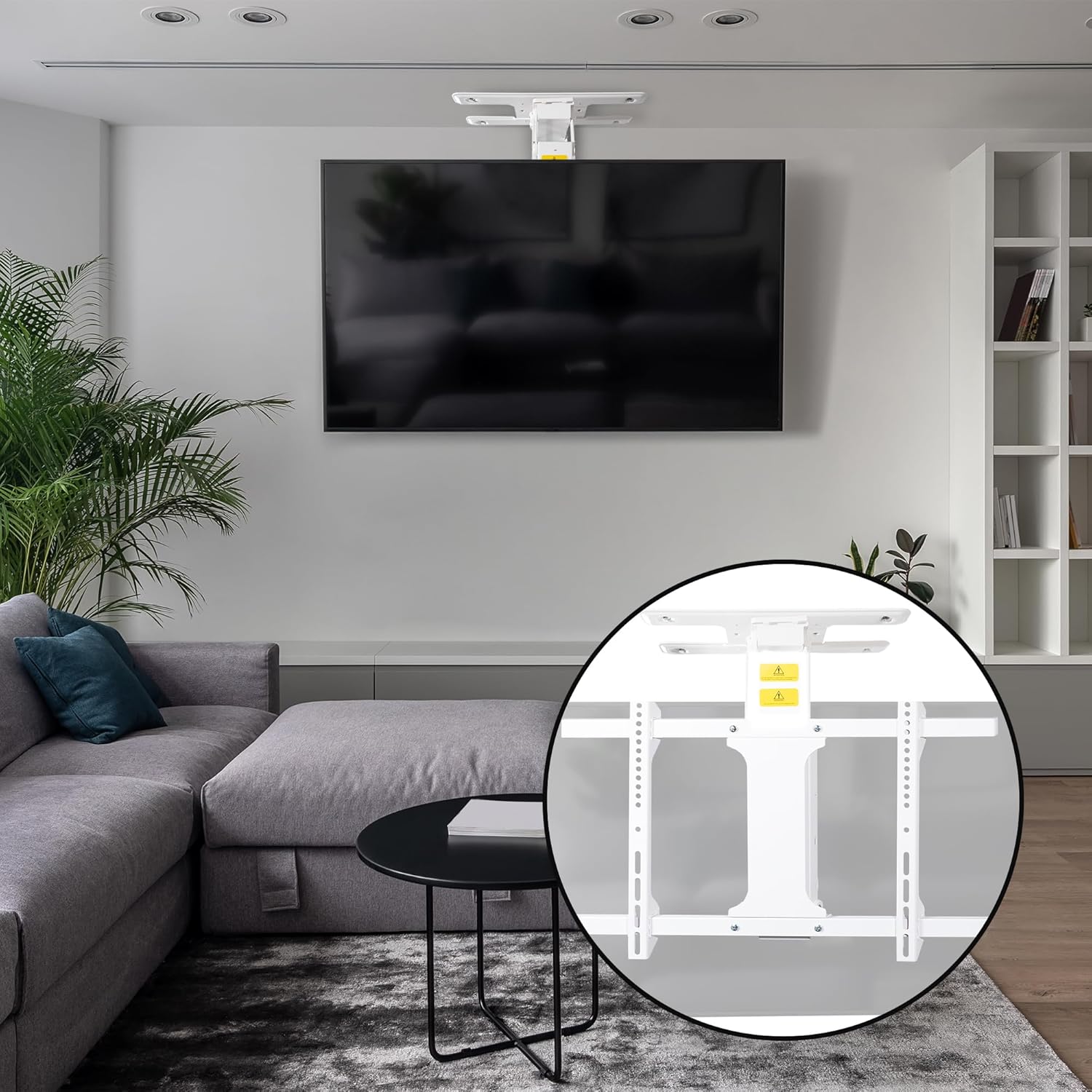 VIVO Soporte de TV de techo giratorio eléctrico abatible para pantallas de 32 a 70 pulgadas, soporte VESA de techo plano motorizado grande, paquete