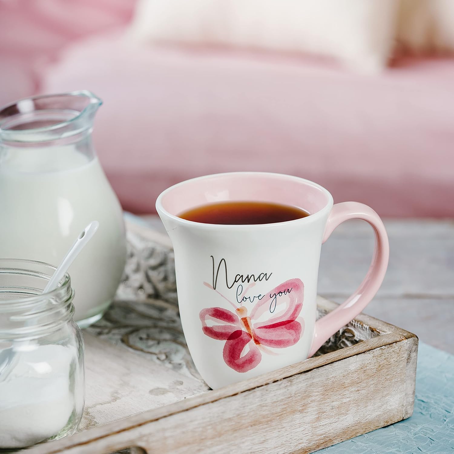 Pavilion – Taza de café grande de 16 onzas, Nana Love You Watercolor Butterfly