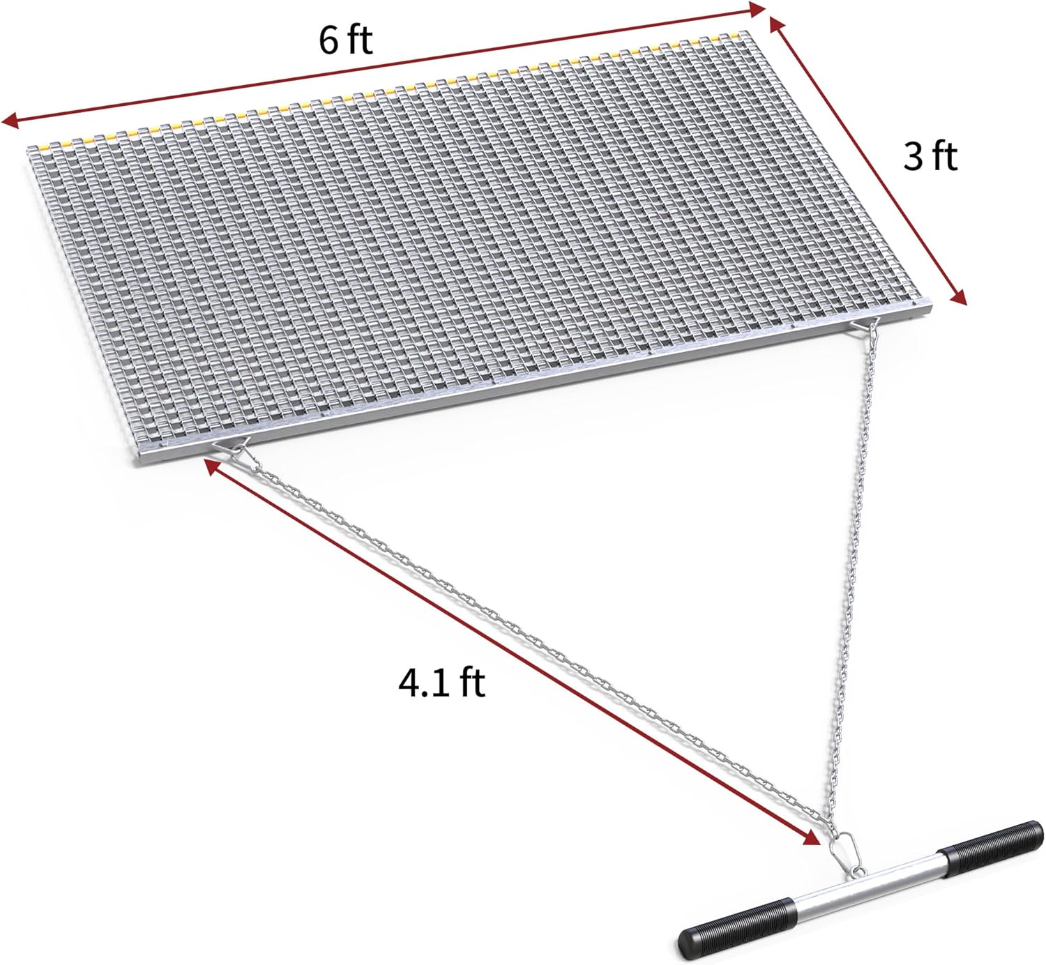 YITAMOTOR Alfombrilla de arrastre duradera de 6 x 3 pies ATV UTV resistente de zinc y malla de acero para nivelación de superficie de campo para