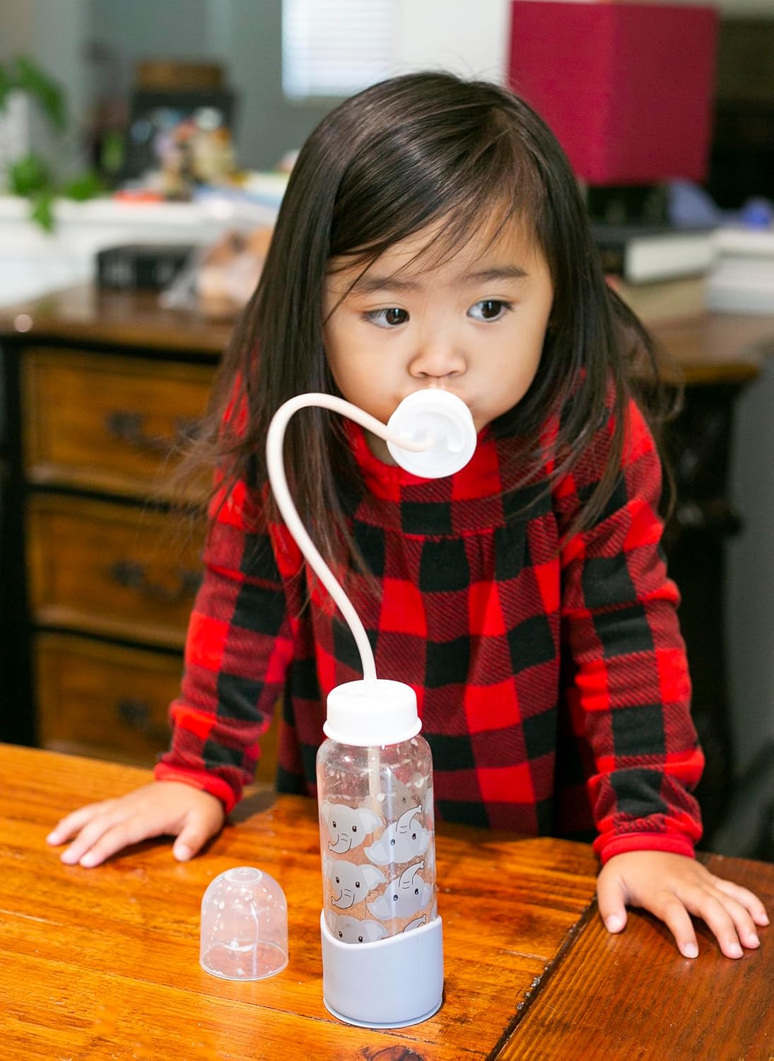 Sistema de biberón anticólico de alimentación autónoma botella de vidrio de 7 oz (1 paquete – azul)