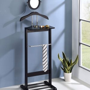 KB Designs – Soporte de valet independiente para traje y corbata de madera negra, estante organizador de ropa KB Designs – Soporte de valet independiente para traje y corbata de madera negra, estante organizador de ropa
