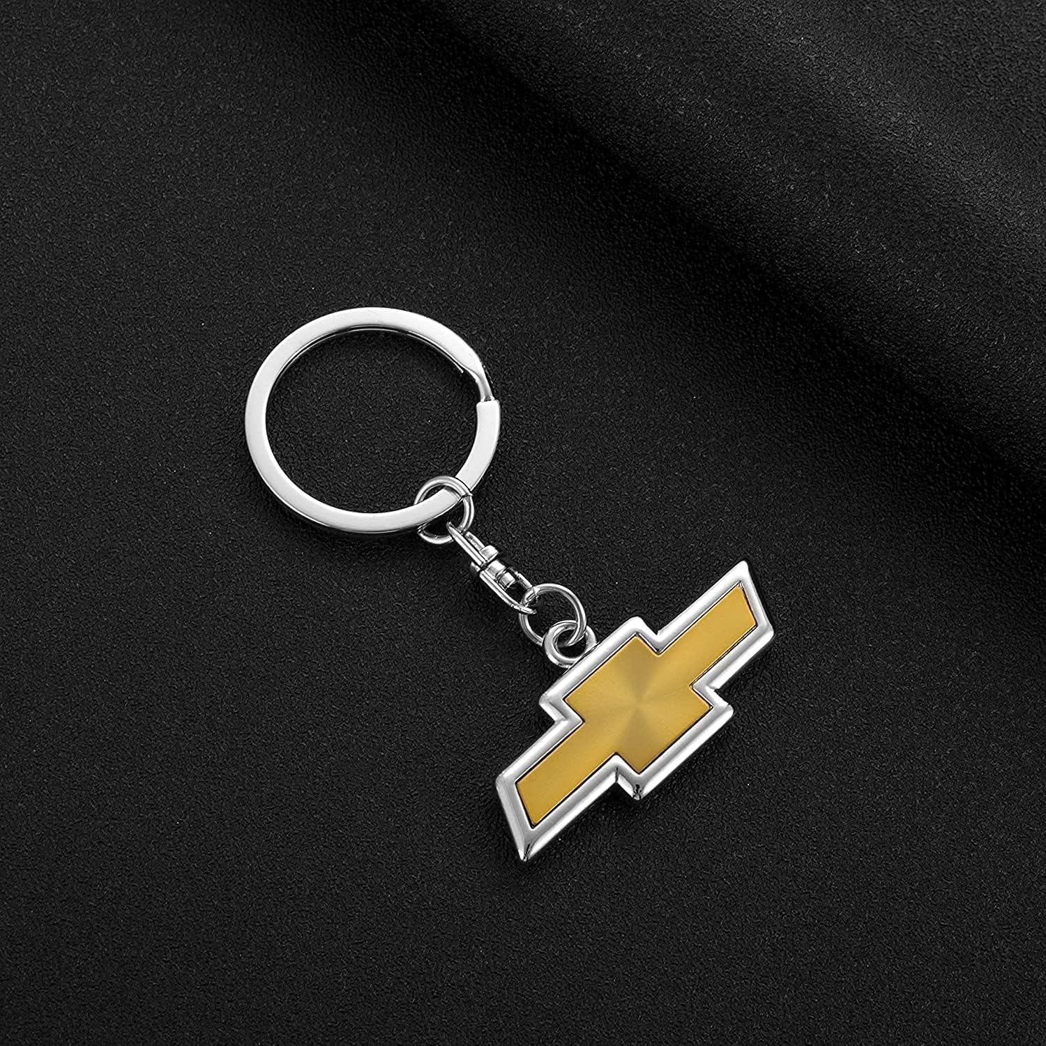 Llavero con logotipo de automóvil, aleación de metal cromado 3D, accesorios para automóvil (apto para Chevy)