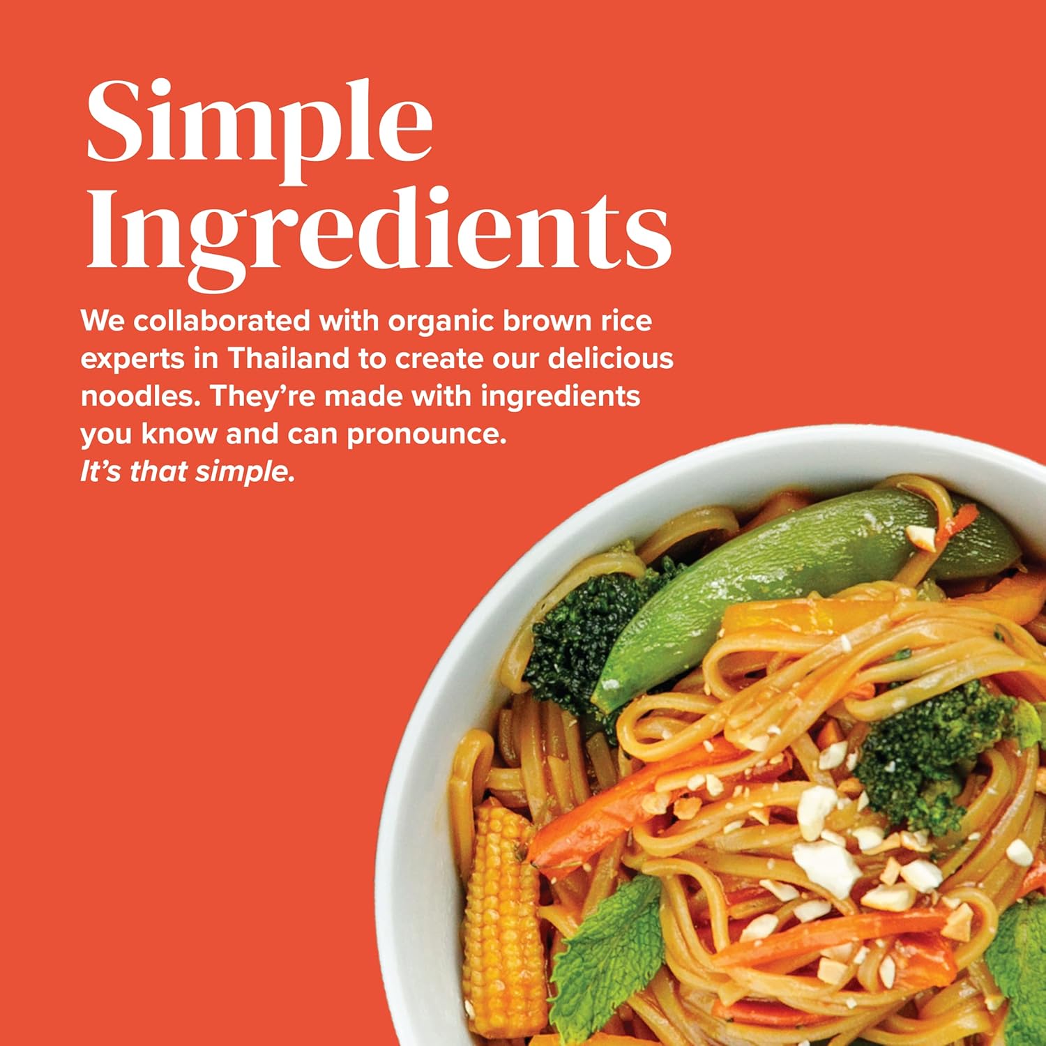 Explore Cuisine Fideos orgánicos de arroz integral para freír, 8 onzas (paquete de 5), fideos fáciles de hacer, sin gluten