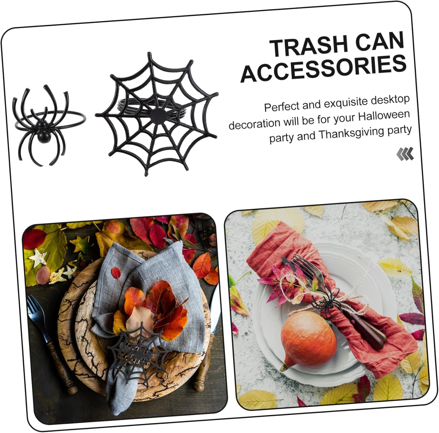 8 unids de Halloween servilleta hebilla de Halloween telaraña servilleta redonda de Halloween servilleta titulares de Halloween suministros fiesta