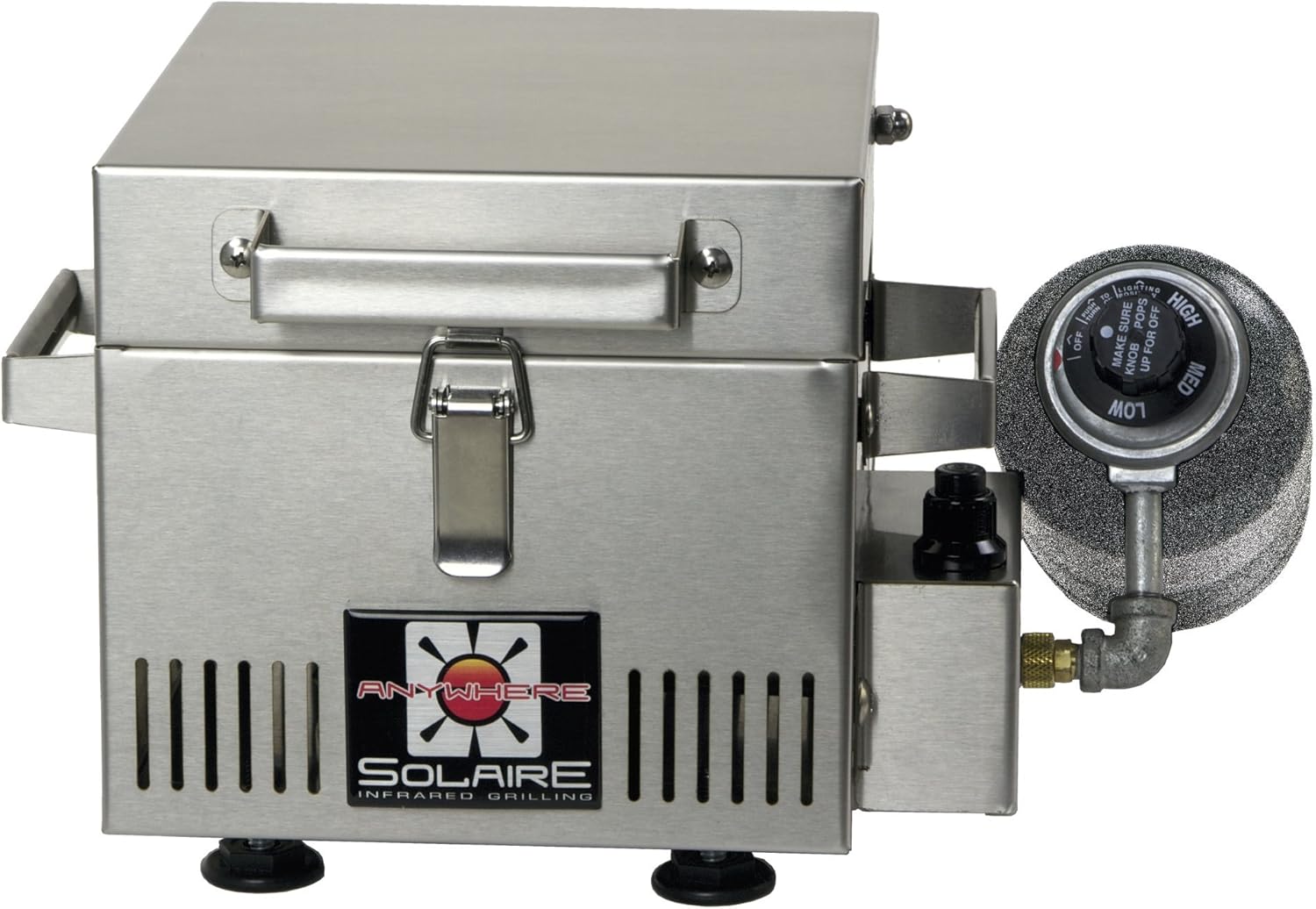 Solaire SOL-IR8A Anywhere Mini Parrilla de gas propano infrarrojo personal, acero inoxidable