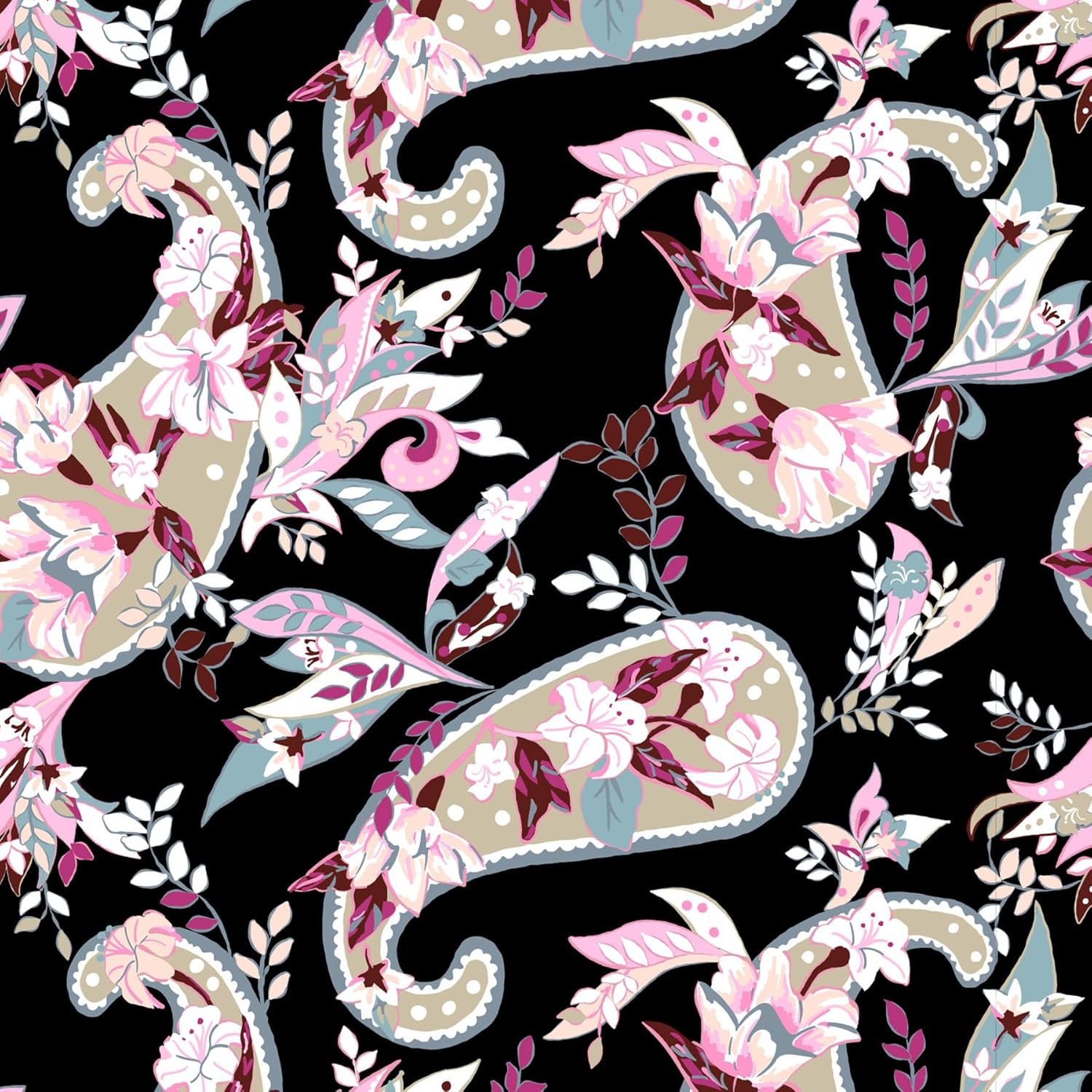 Vera Bradley Juego de bolsas organizadoras de maquillaje cosmético de 3 piezas para mujer, Paisley Botáni