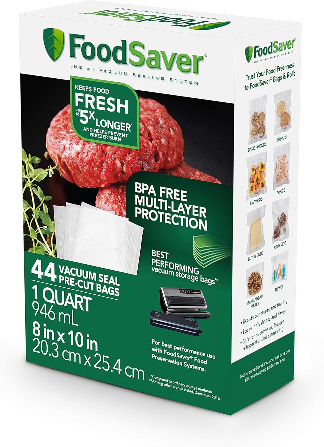 FoodSaver Paquete de bolsas selladoras al vacío y bolsas selladoras al vacío fáciles de llenar