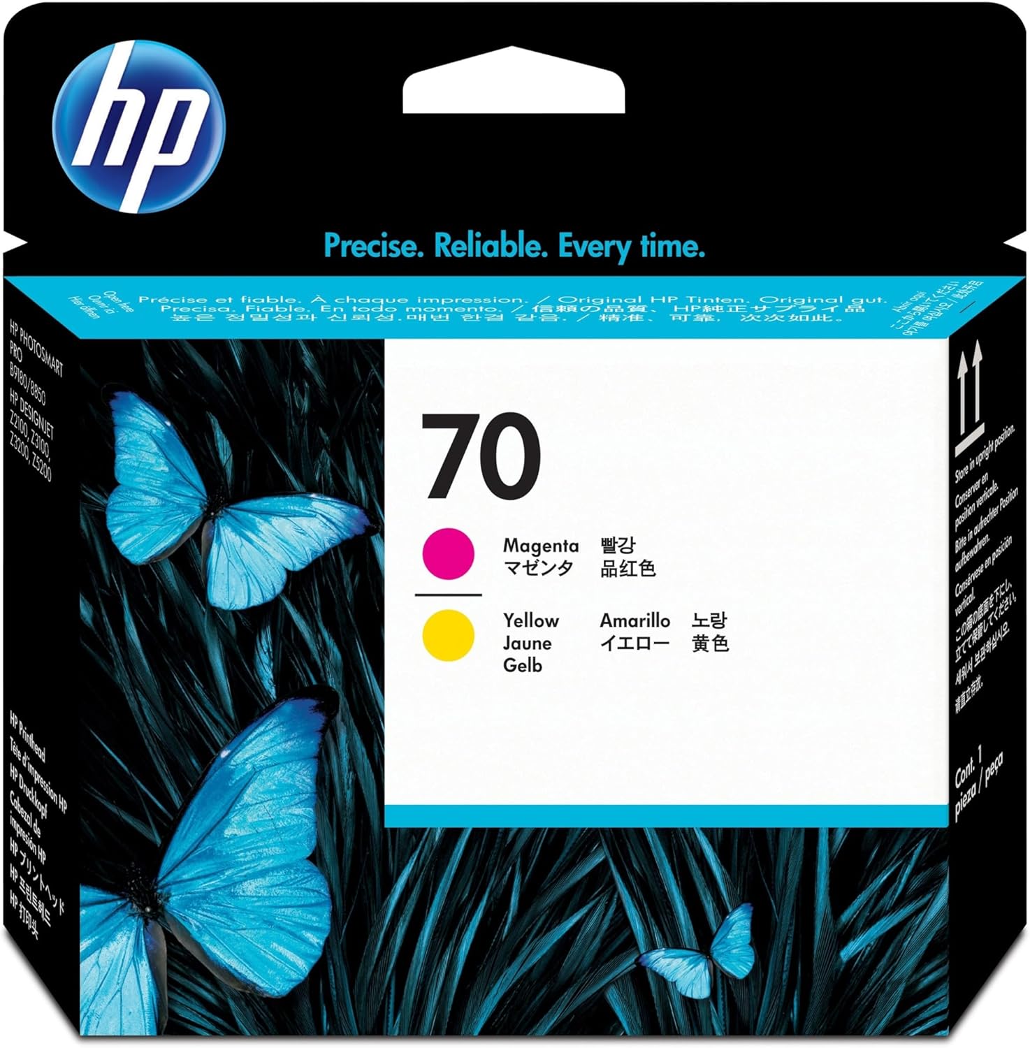 HP 70 cabezales de impresión DesignJet magenta y amarillo (C9406A) para impresoras DesignJet Z5400, Z5200, Z3200, Z3100 y Z2100 de gran formato