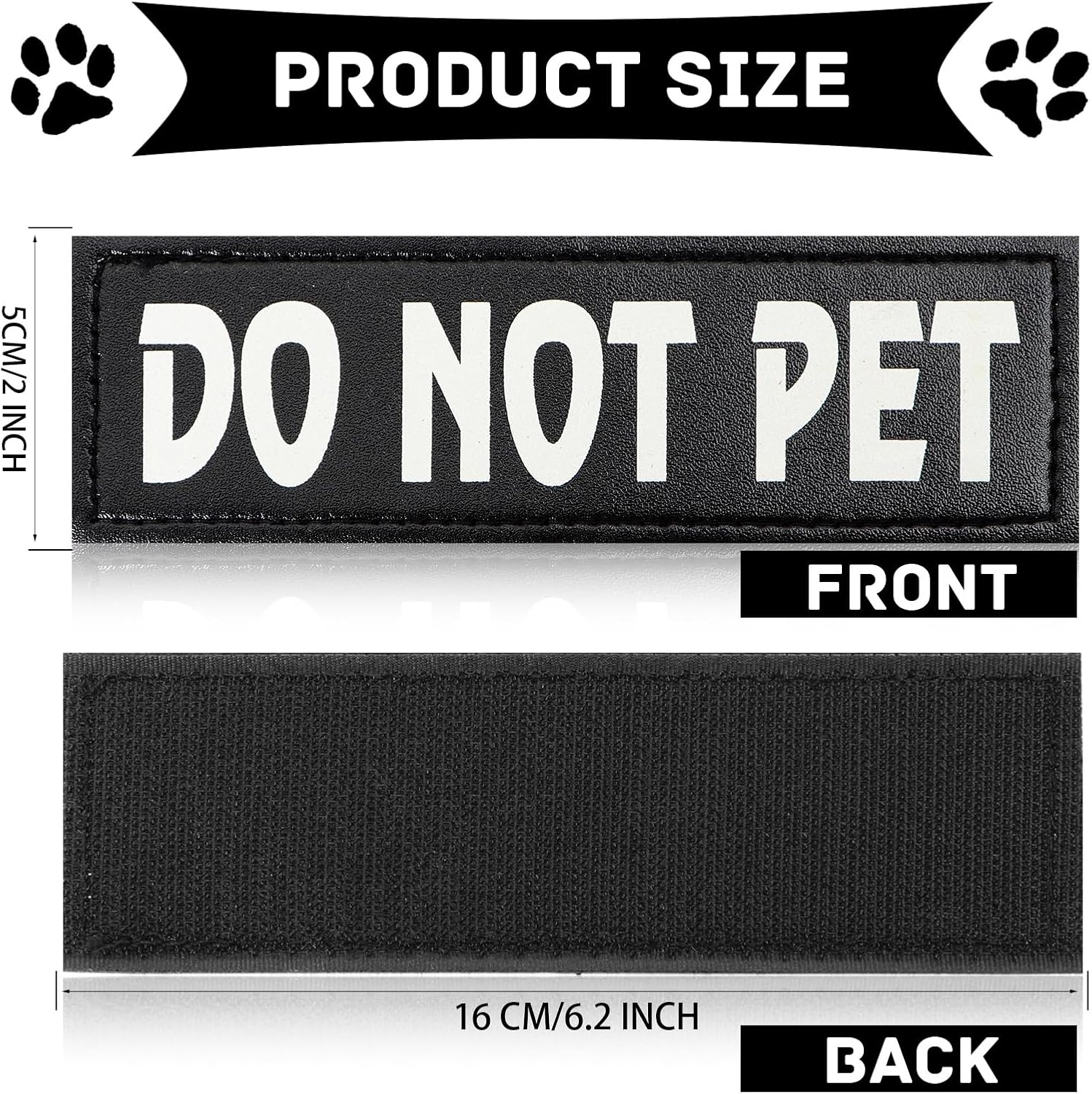 Paquete de 4 parches reflectantes para perros de servicio con gancho trasero, arnés táctico para perros en entrenamiento reflectantes y etiquetas