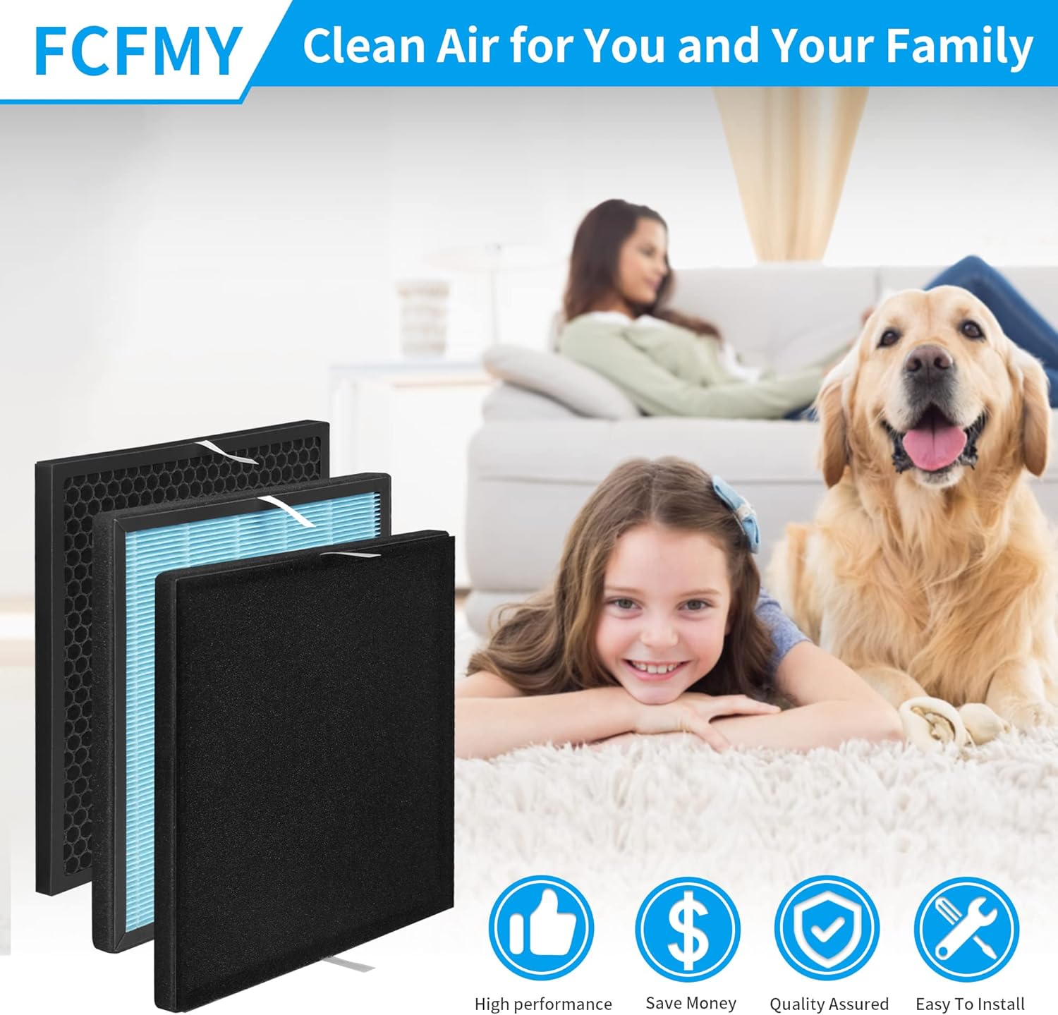 Juego de 4 filtros de repuesto de 10L Pro compatibles con Okaysou AirMax 10L Pro y purificador de aire Aiibot-A300