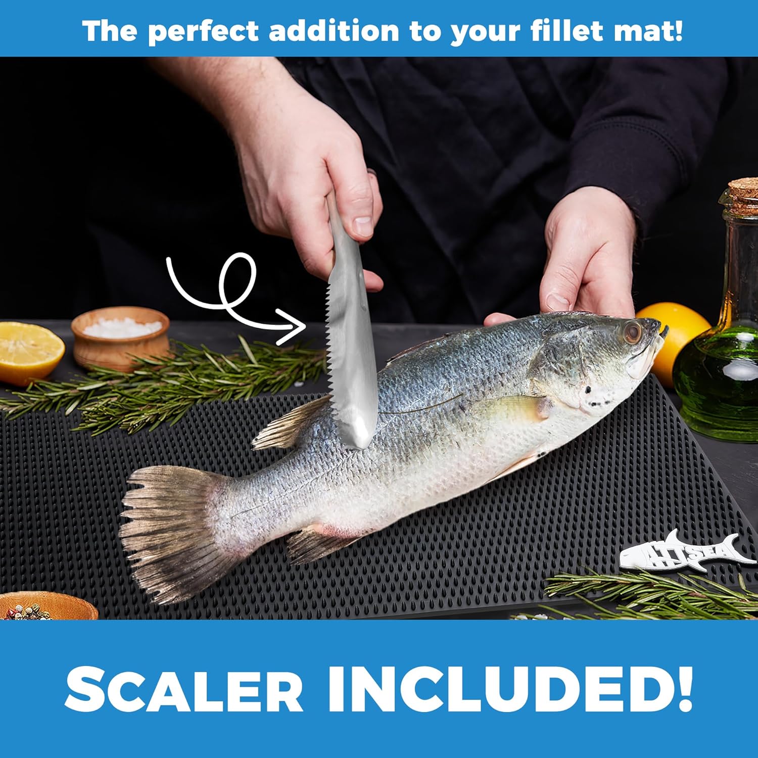 Alfombrilla antideslizante para filetes de pescado, tamaño XL, 31.5 x 15.75 pulgadas y tamaño regular 23.5 x 15.75 pulgadas para el escalador de