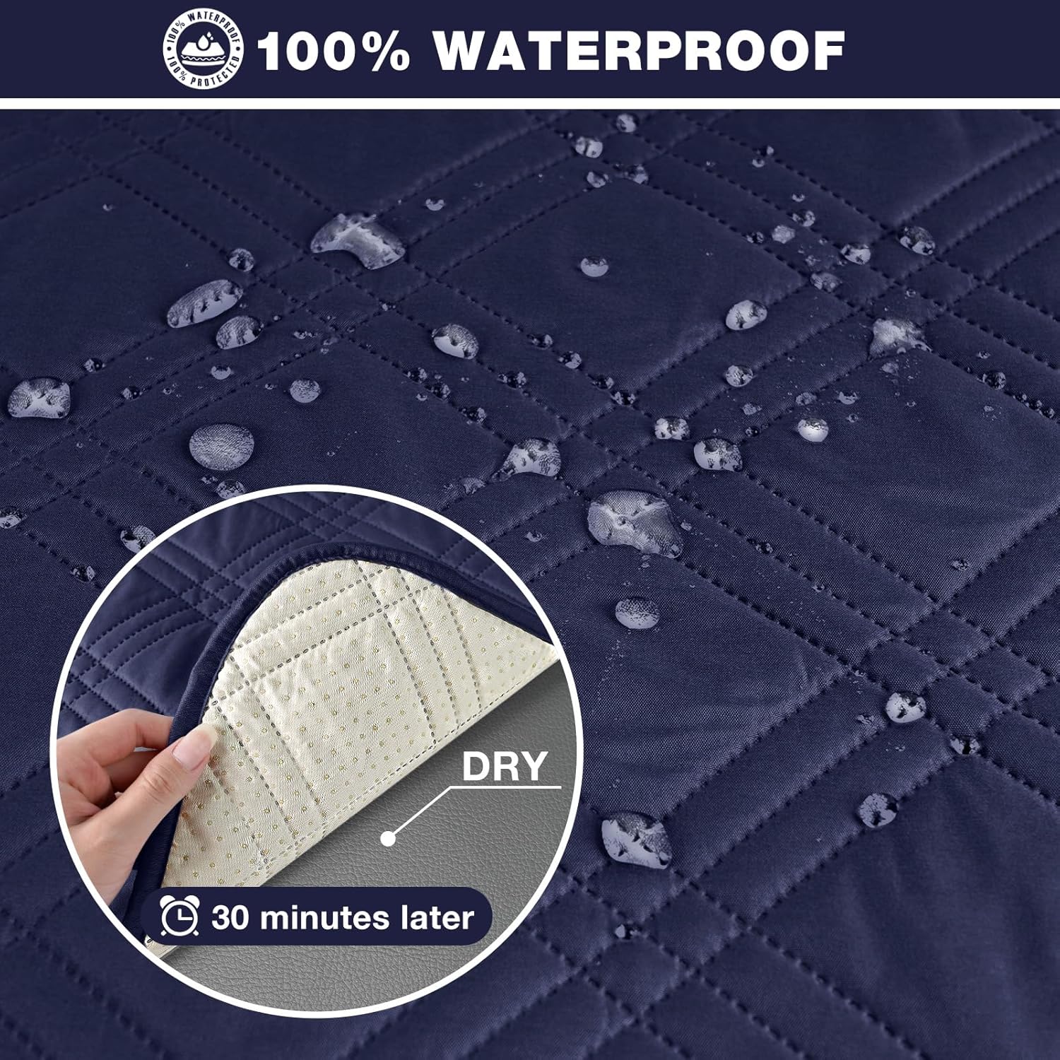 TAOCOCO Funda de sofá reclinable 100% impermeable, funda antideslizante para sofás reclinables con correas elásticas, funda de sofá reclinable