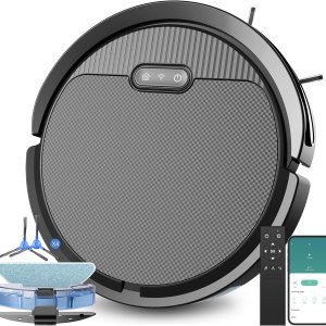 Robot aspirador y trapeador, 5000 Pa Robot Vaccum, WiFiBluetoothAlexaAppControl remoto, Aspiradora robótica con control de voz, autocarga, ideal Robot aspirador y trapeador, 5000 Pa Robot Vaccum, WiFiBluetoothAlexaAppControl remoto, Aspiradora robótica con control de voz, autocarga, ideal