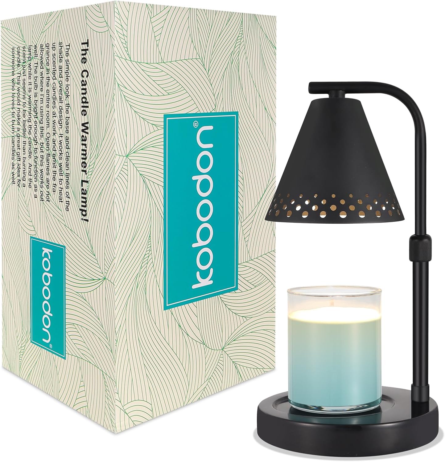 kobodon Lámpara calentadora de velas con base de mármol, calentador eléctrico regulable con temporizador, calentador de velas de metal para velas